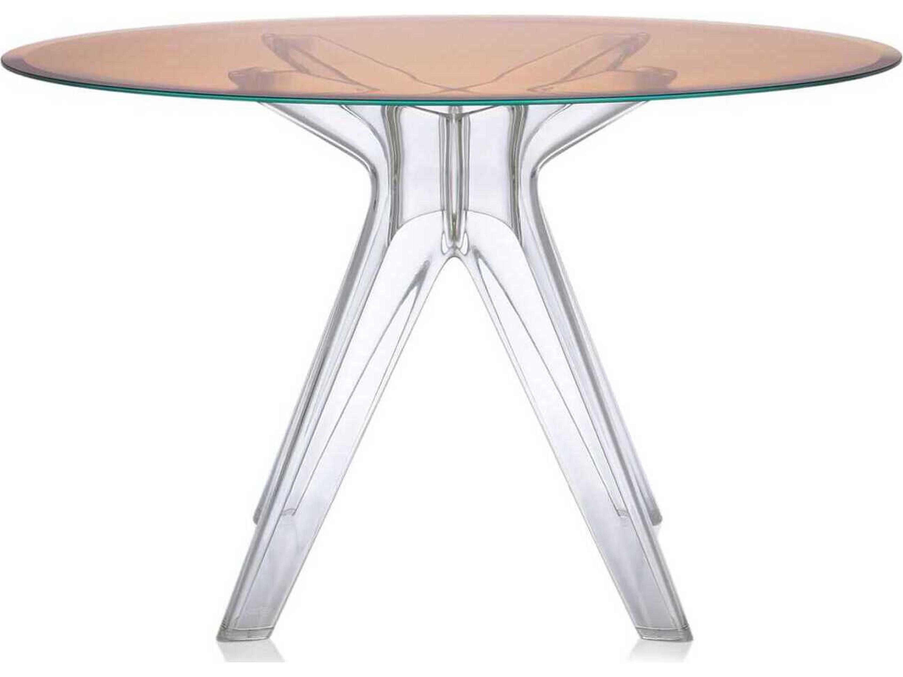 Kartell Sir Gio Round Plastic Bronze Transparent Dining Table