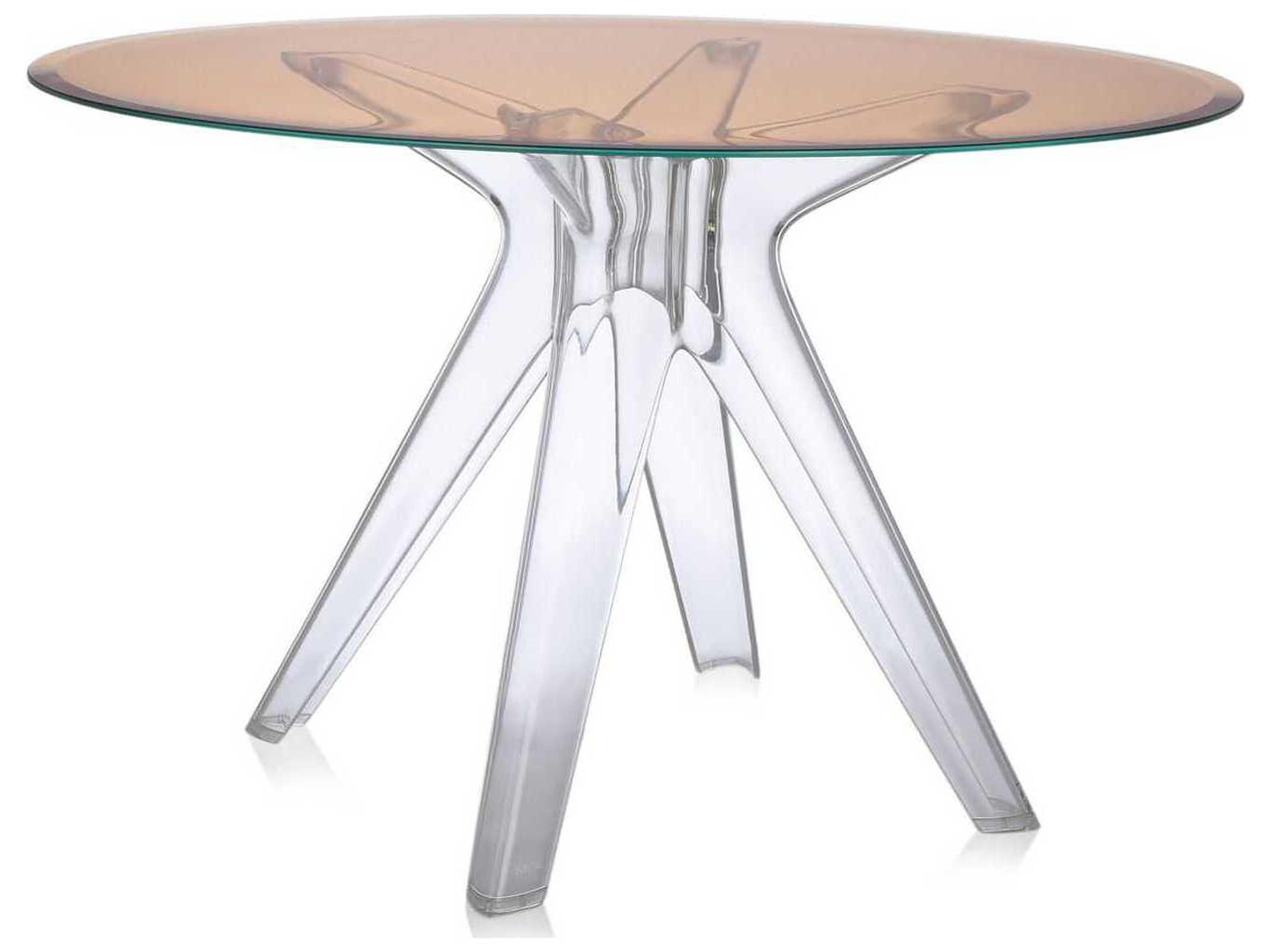 Sir Gio Round Plastic Bronze Transparent Dining Table