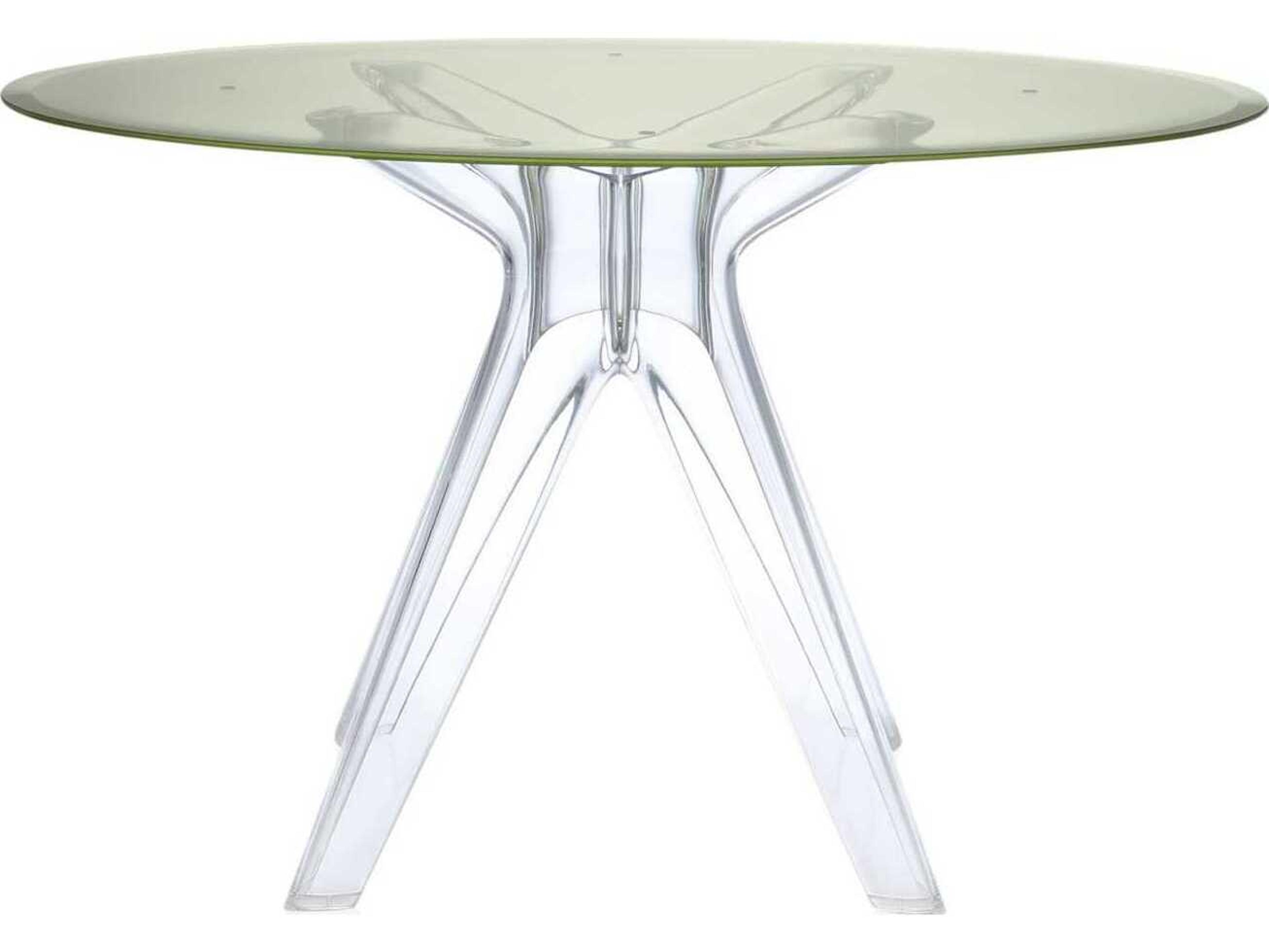 Kartell Sir Gio Round Plastic Yellow Transparent Dining Table
