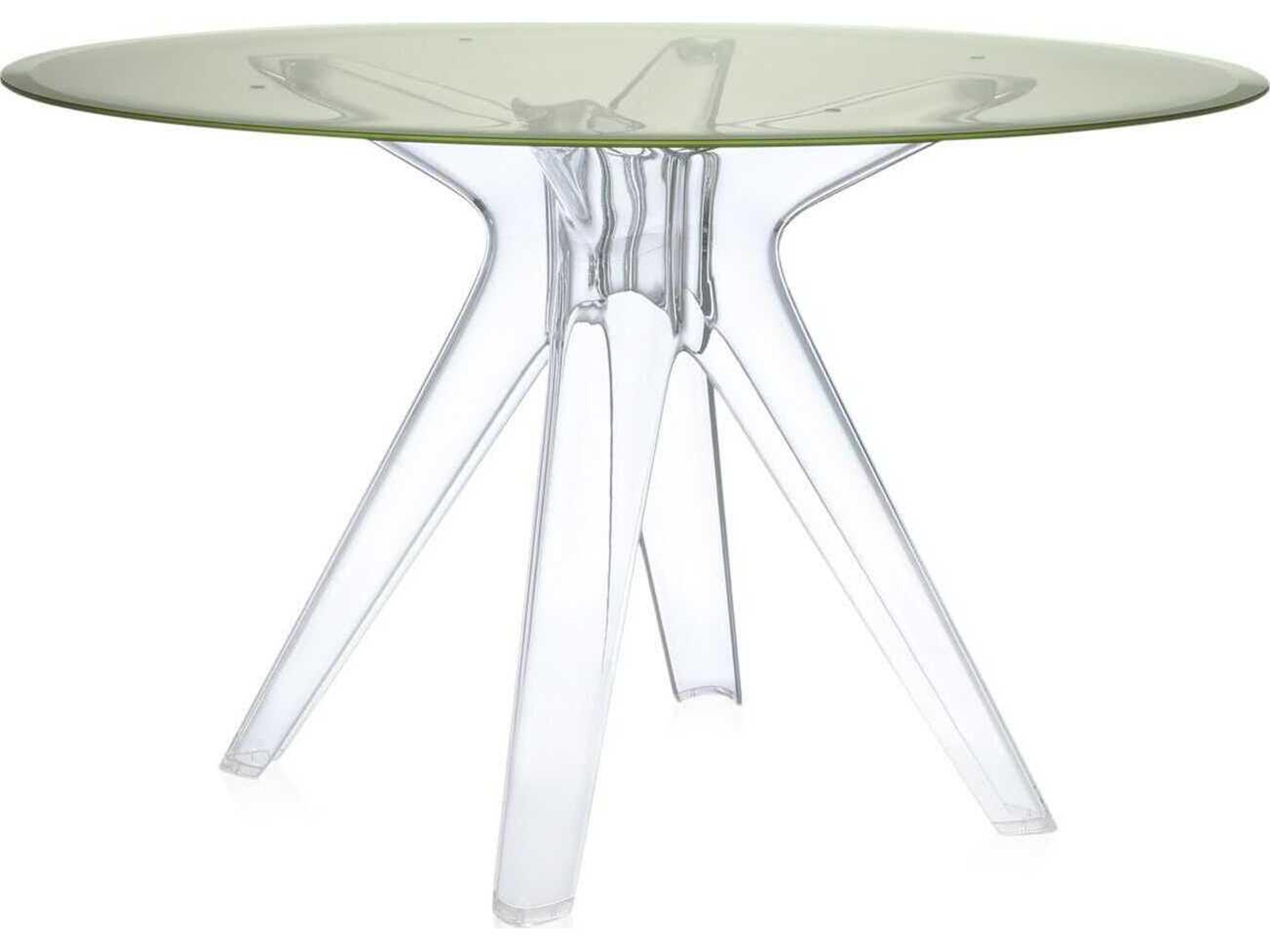 Sir Gio Round Plastic Yellow Transparent Dining Table