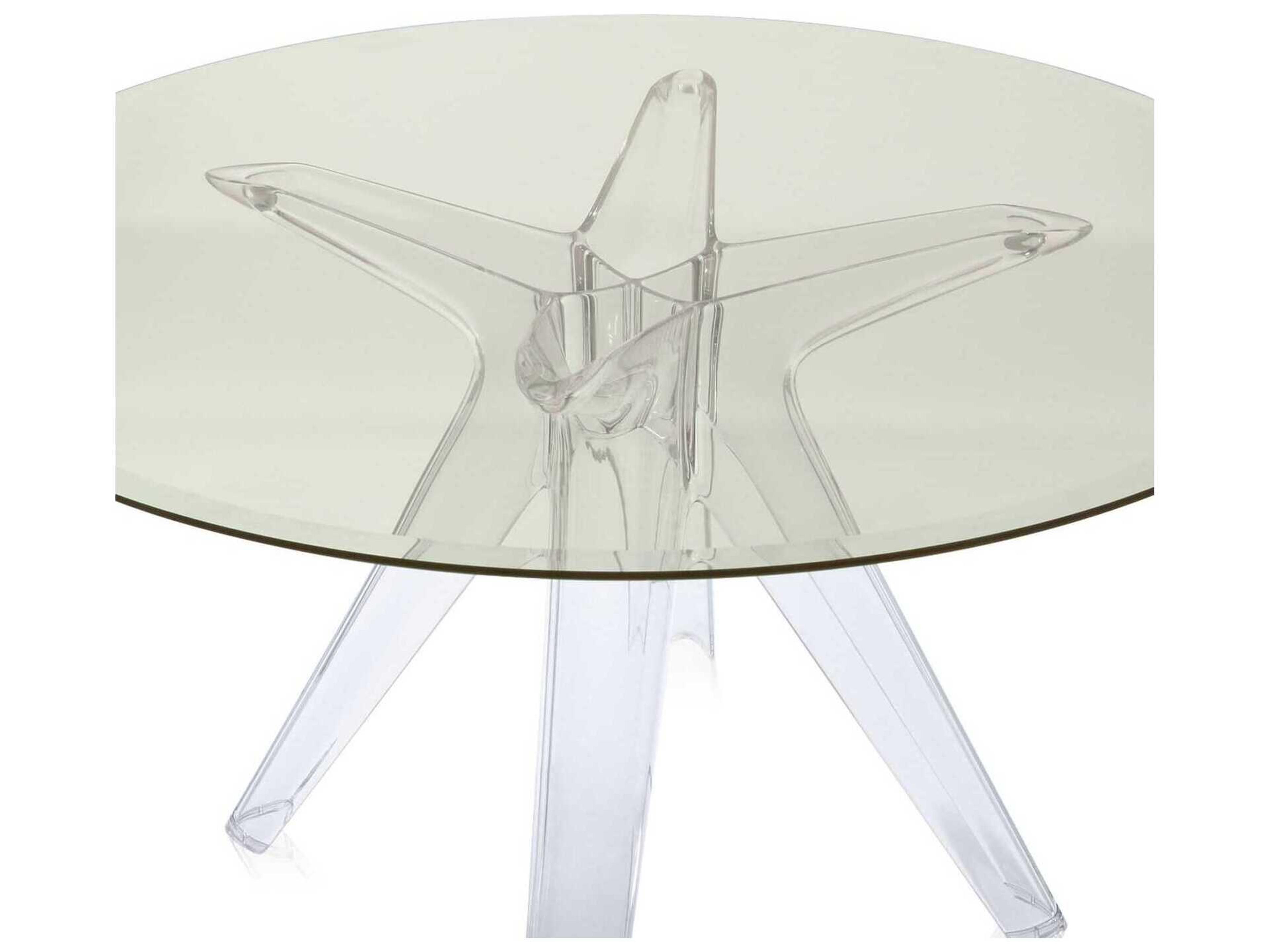 Kartell Sir Gio Round Plastic Yellow Transparent Dining Table