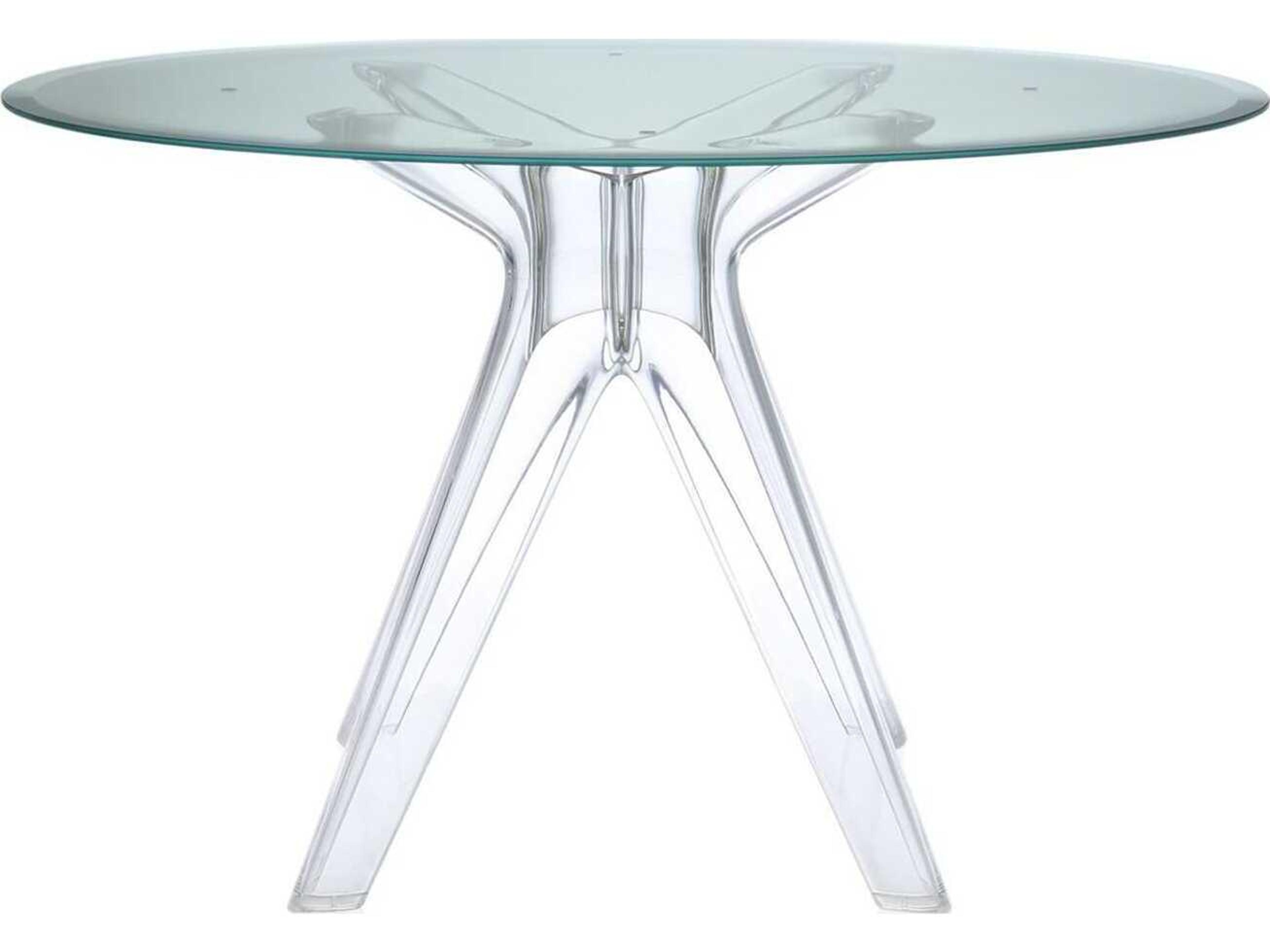 Kartell Sir Gio Round Plastic Green Transparent Dining Table