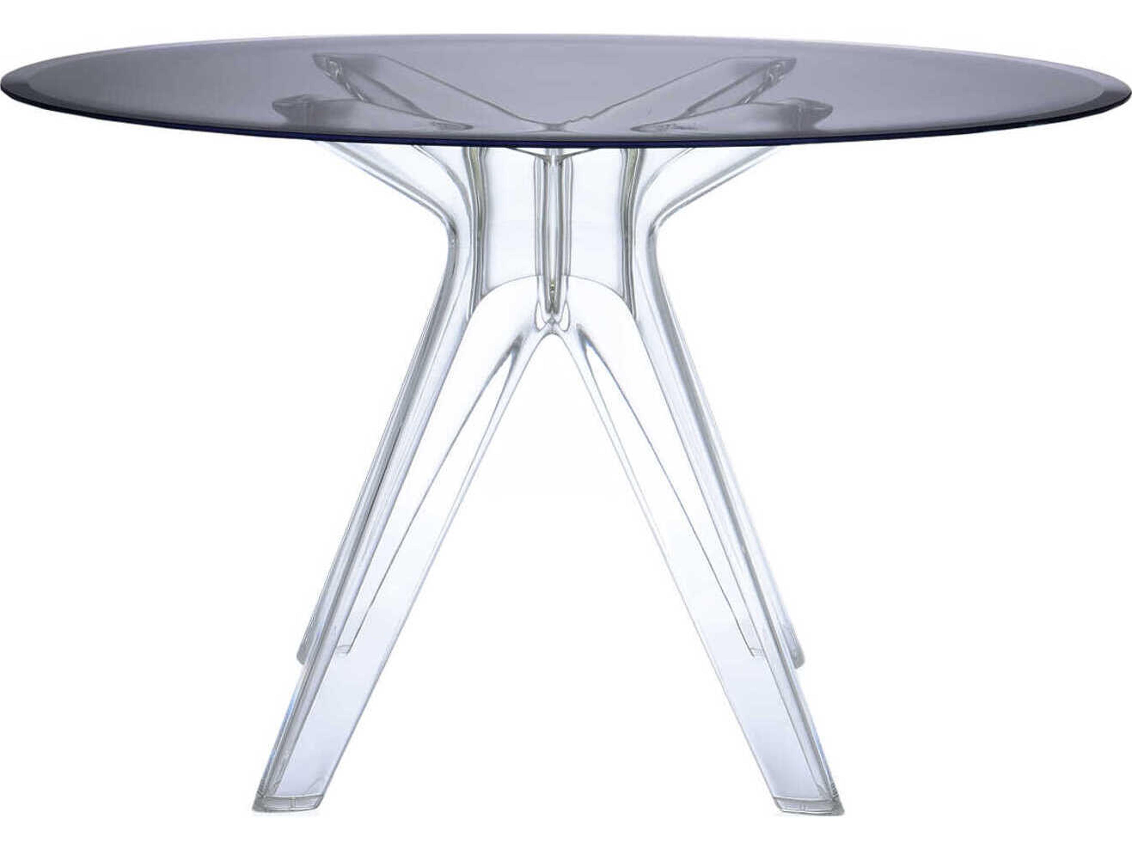 Kartell Sir Gio Round Plastic Smoke Transparent Dining Table