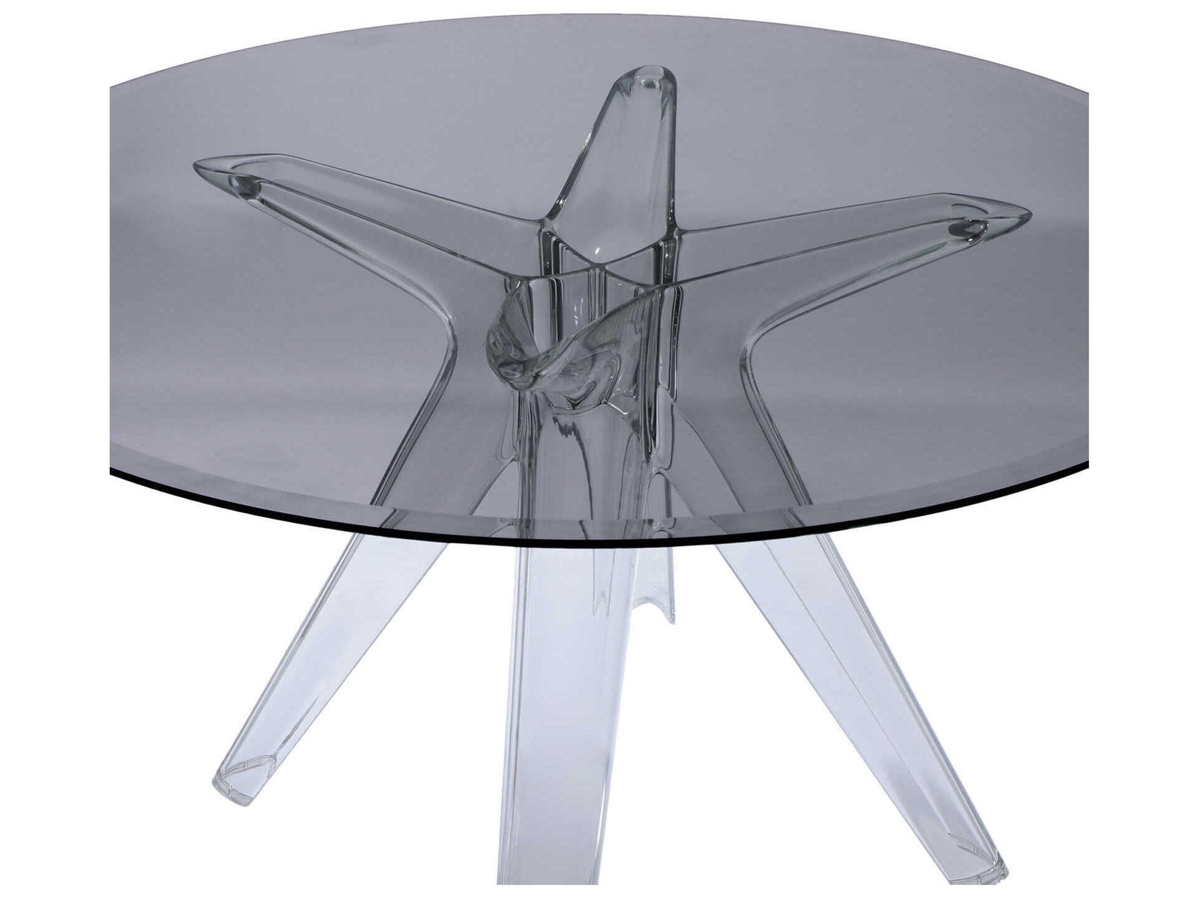 Kartell Sir Gio Round Plastic Smoke Transparent Dining Table