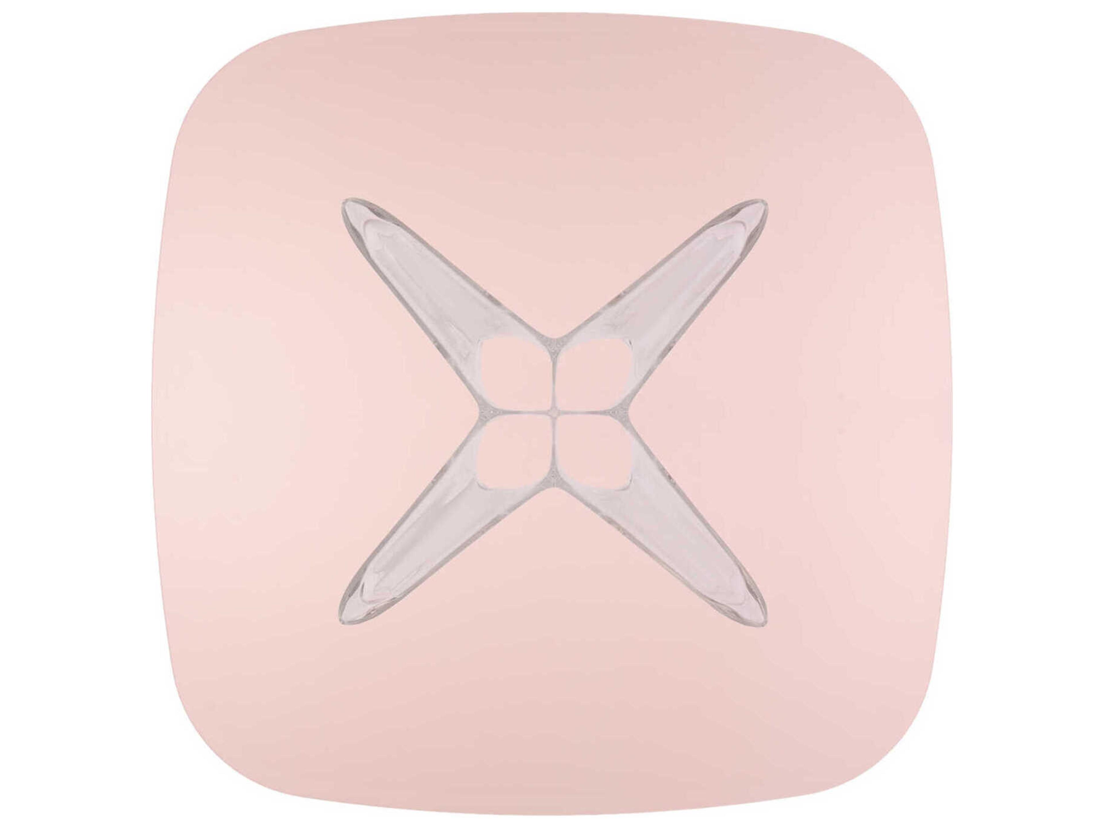 Kartell Sir Gio Square Plastic Pink Transparent Dining Table