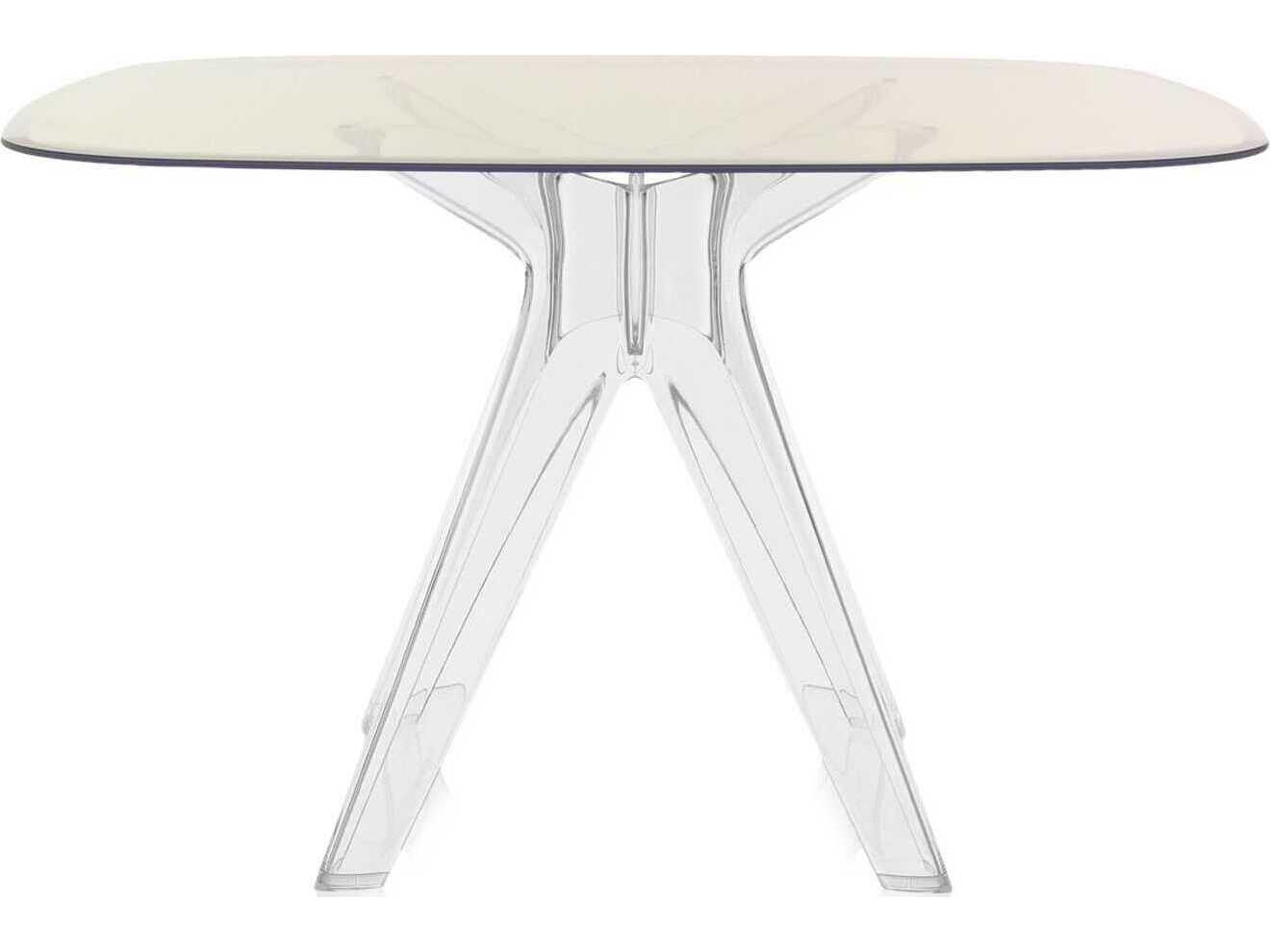 Kartell Sir Gio Square Plastic Yellow Transparent Dining Table