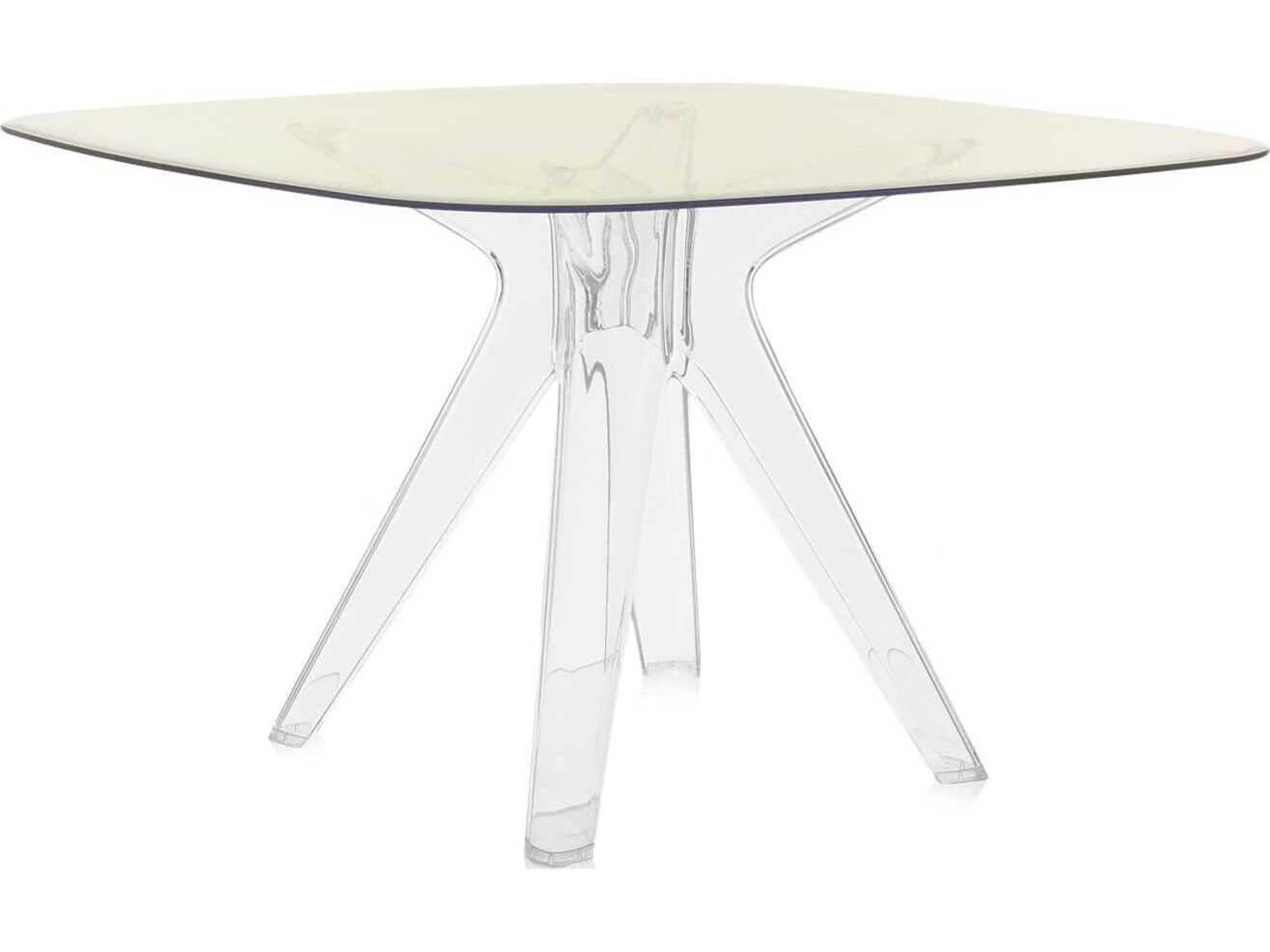 Sir Gio Square Plastic Yellow Transparent Dining Table