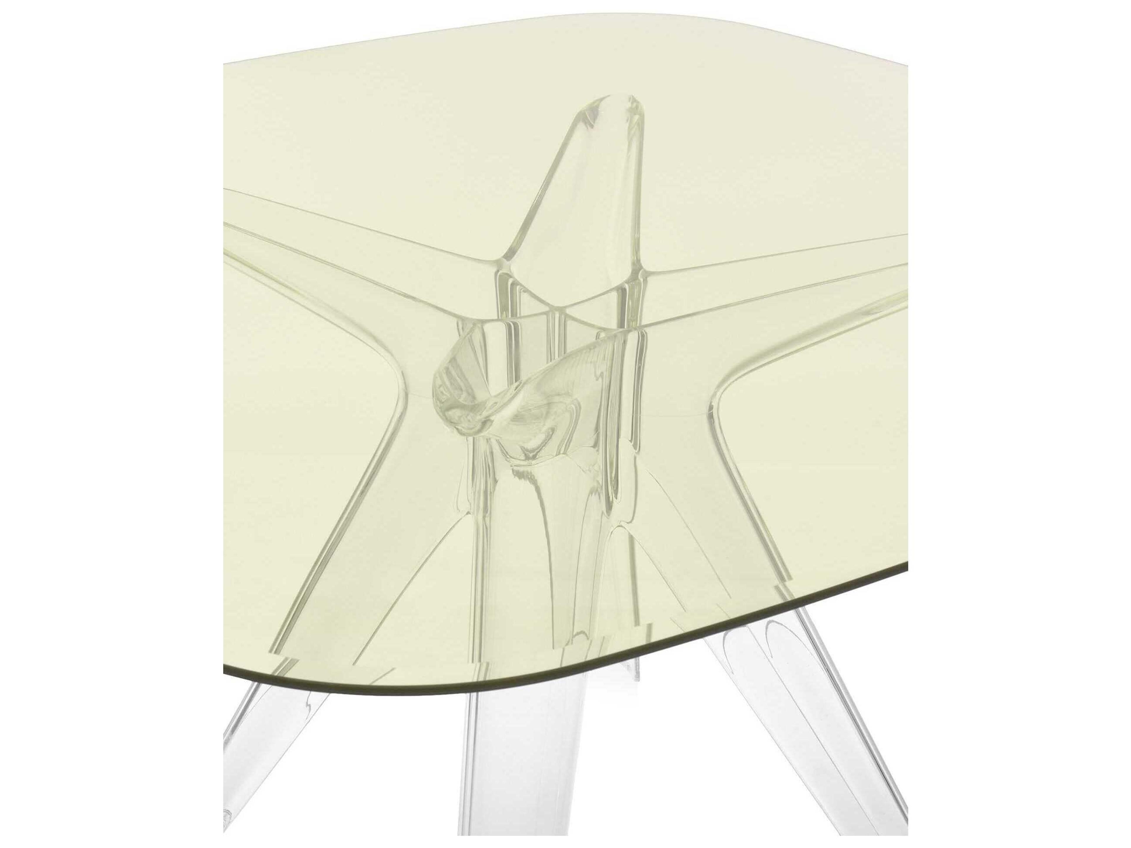 Kartell Sir Gio Square Plastic Yellow Transparent Dining Table