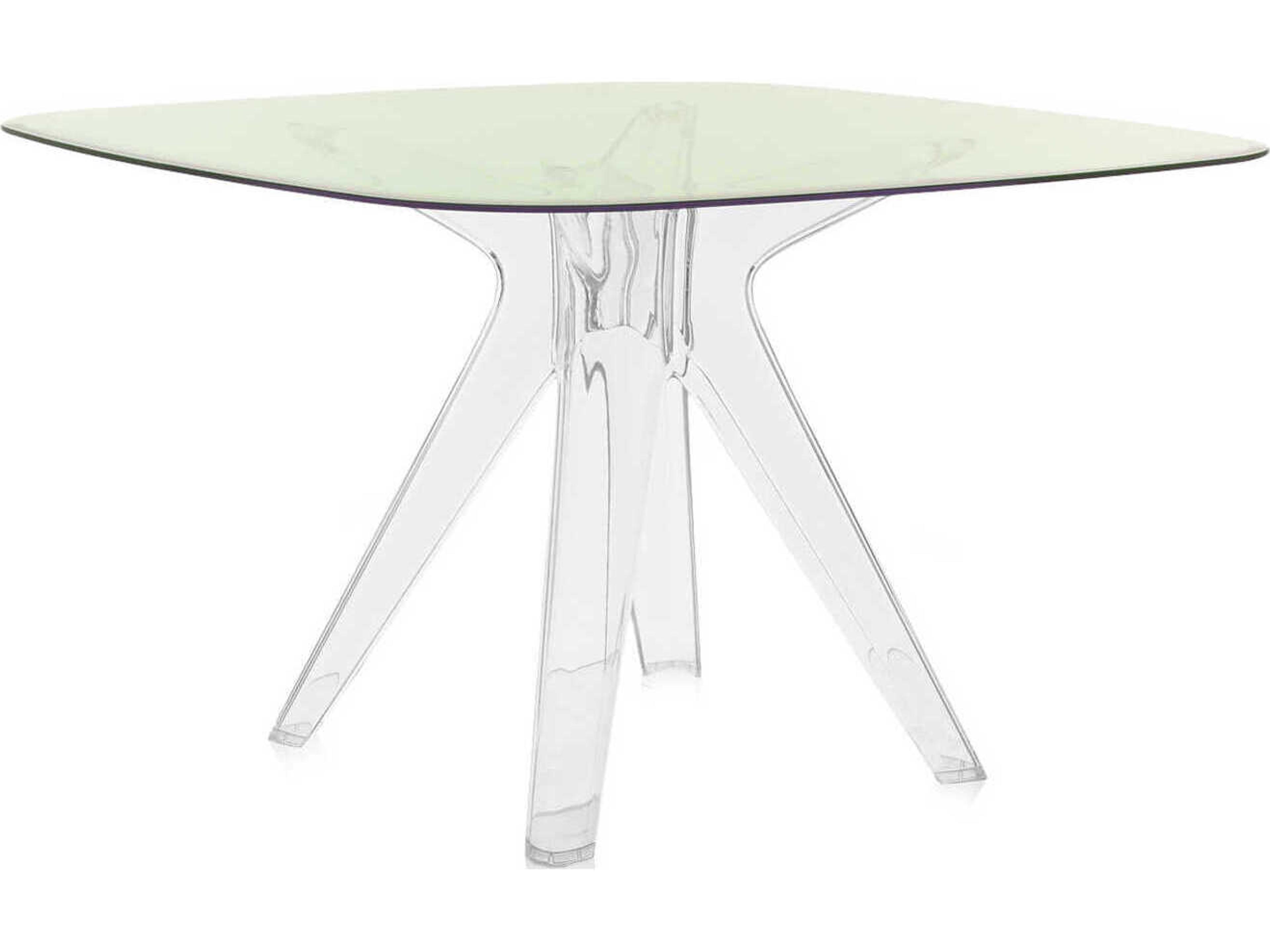Sir Gio Square Plastic Green Transparent Dining Table