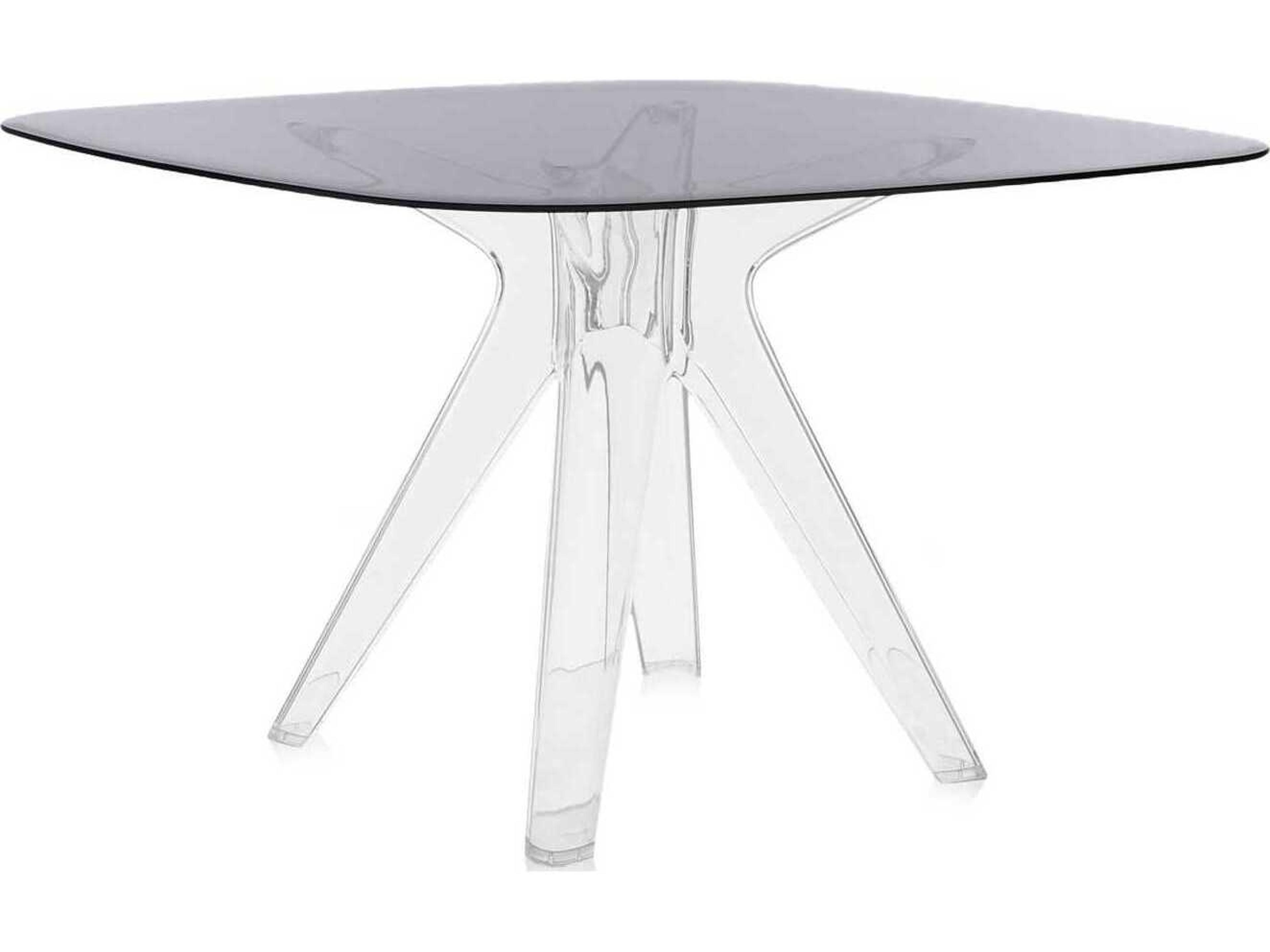 Sir Gio Square Plastic Smoke Transparent Dining Table