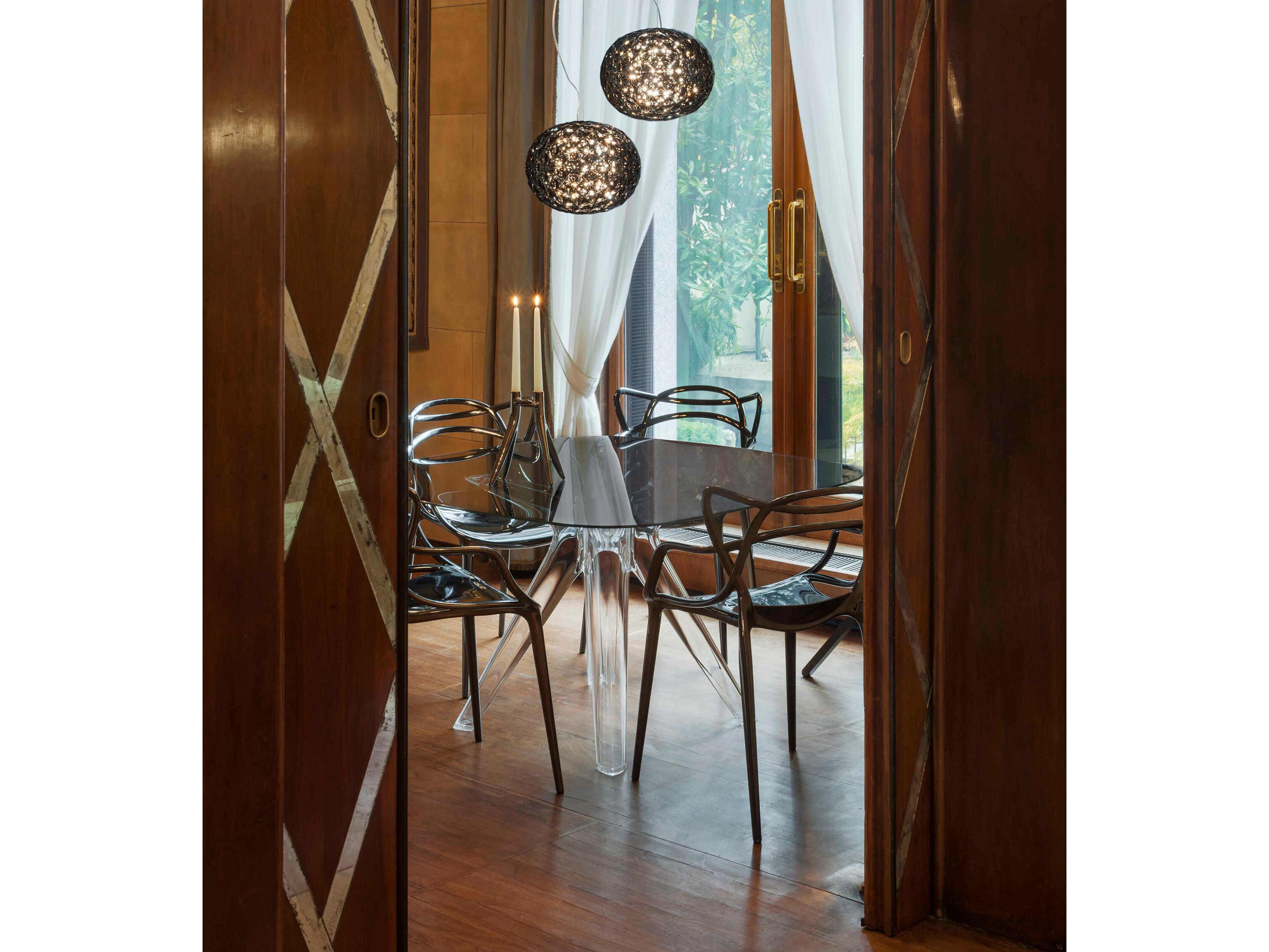 Kartell Sir Gio Square Plastic Smoke Transparent Dining Table