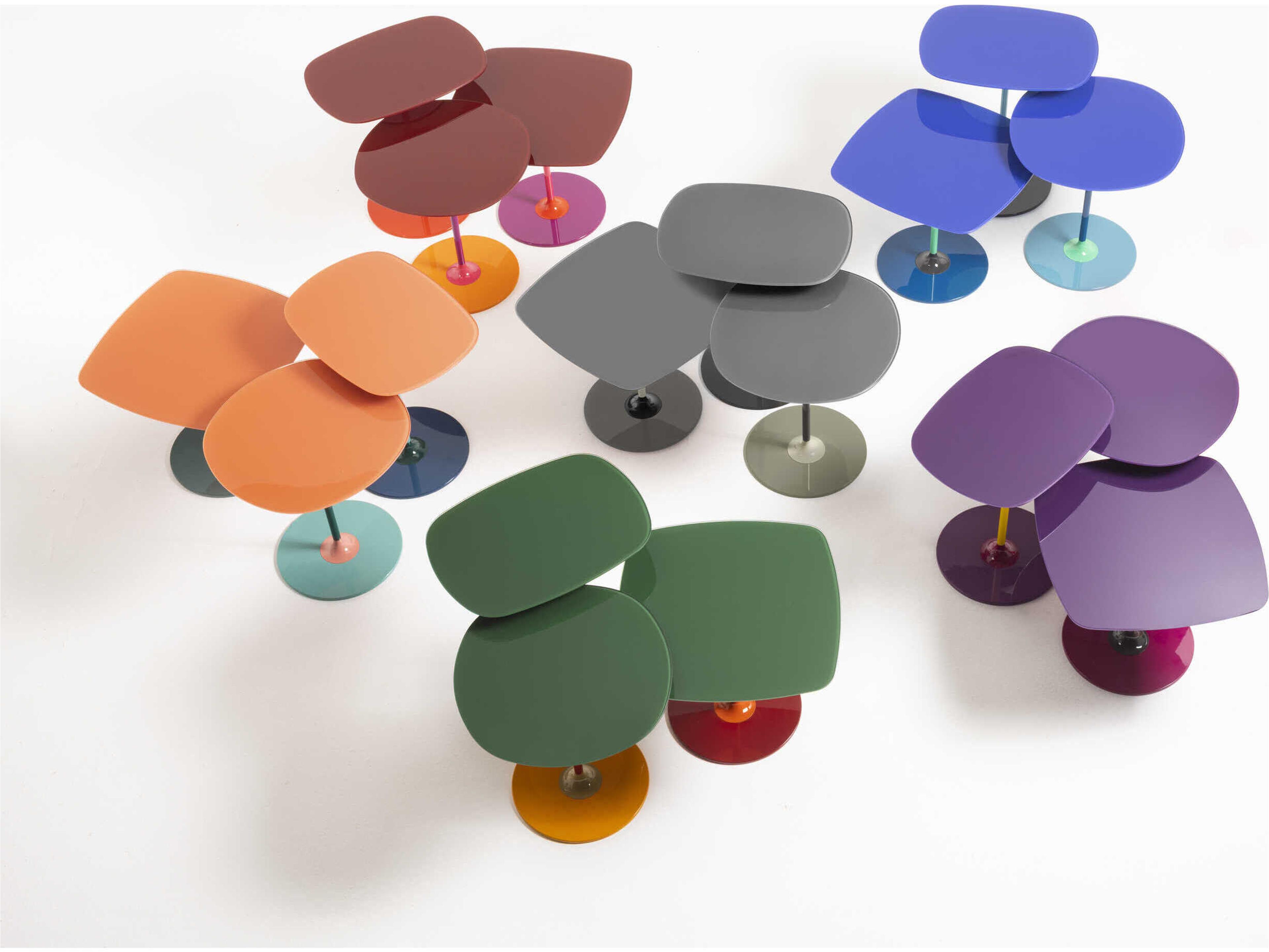 Kartell Thierry Square Glass Gray End Table