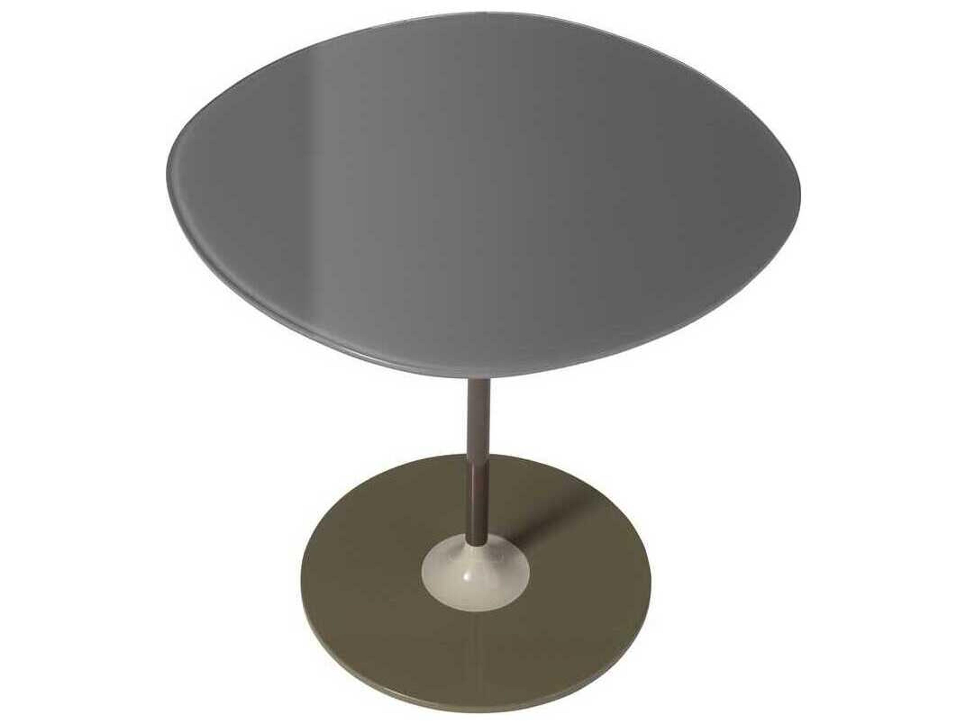 Kartell Thierry Round Glass Gray End Table