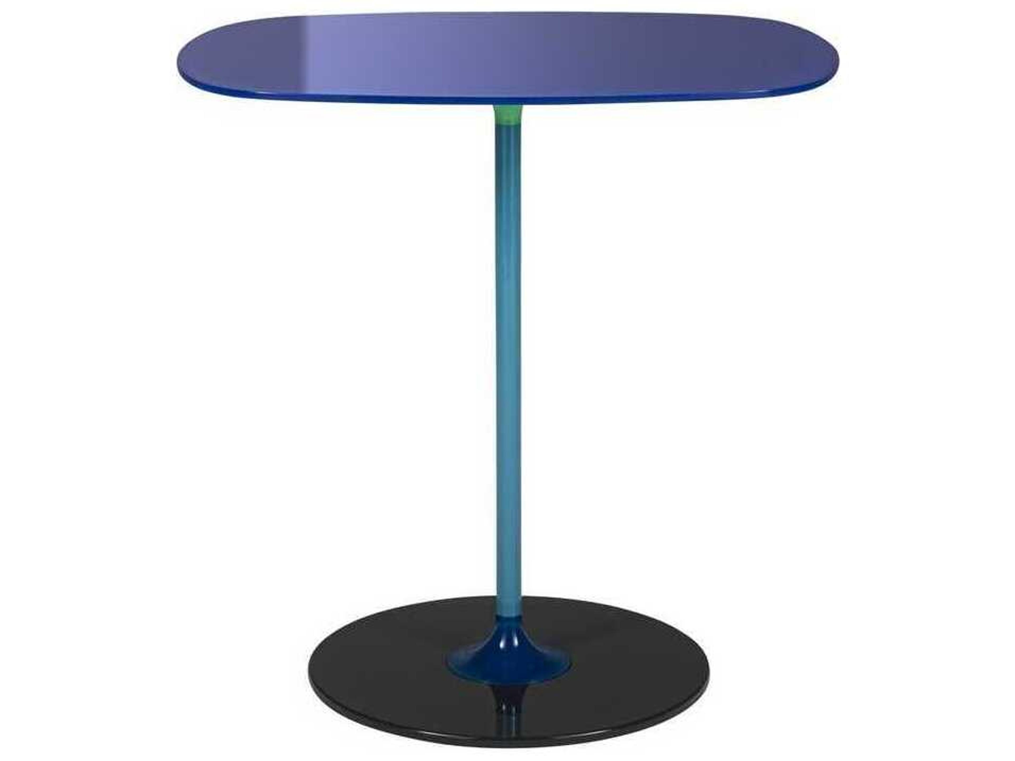 Kartell Thierry Rectangular Glass Blue End Table