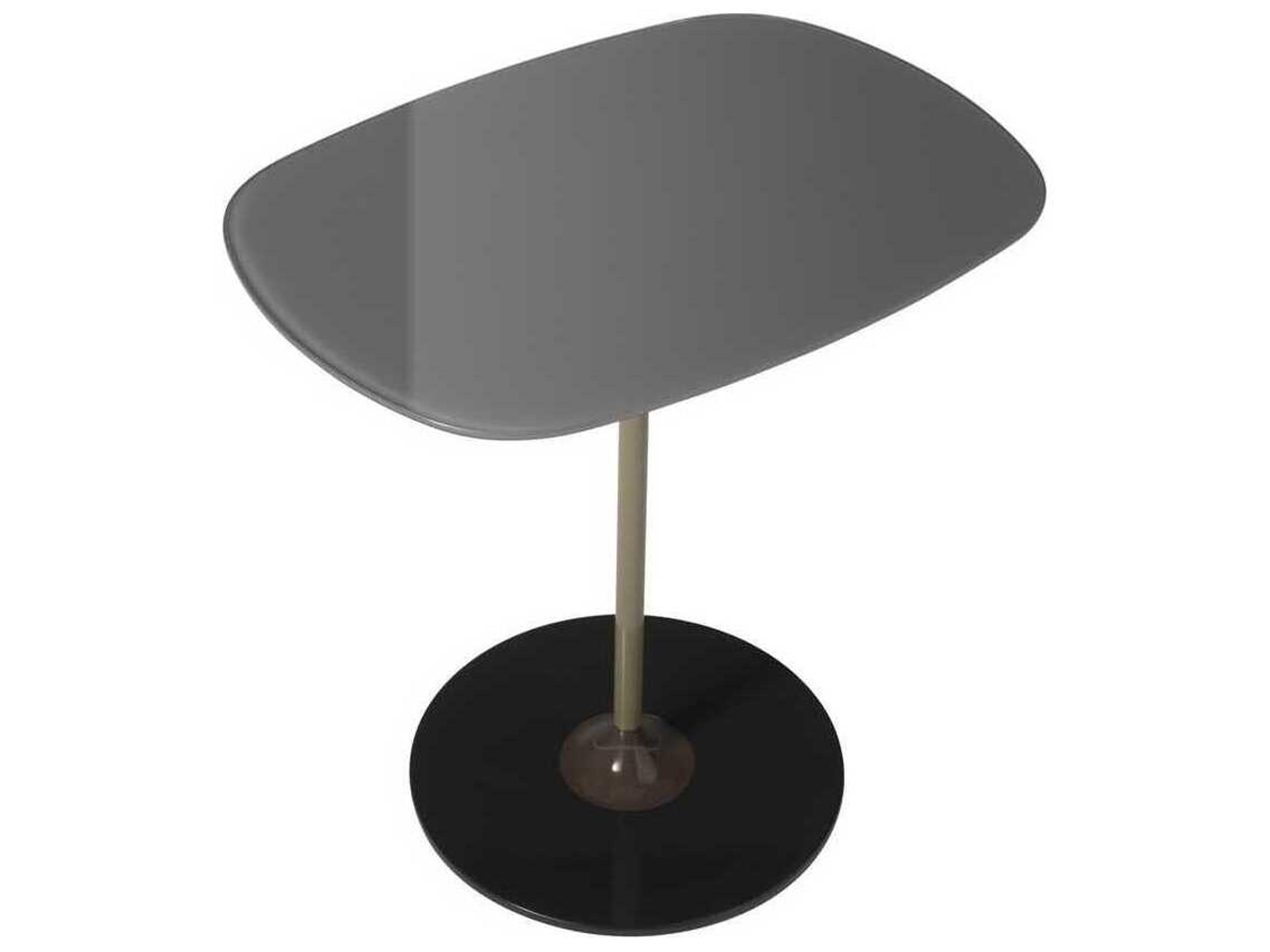 Kartell Thierry Rectangular Glass Gray End Table