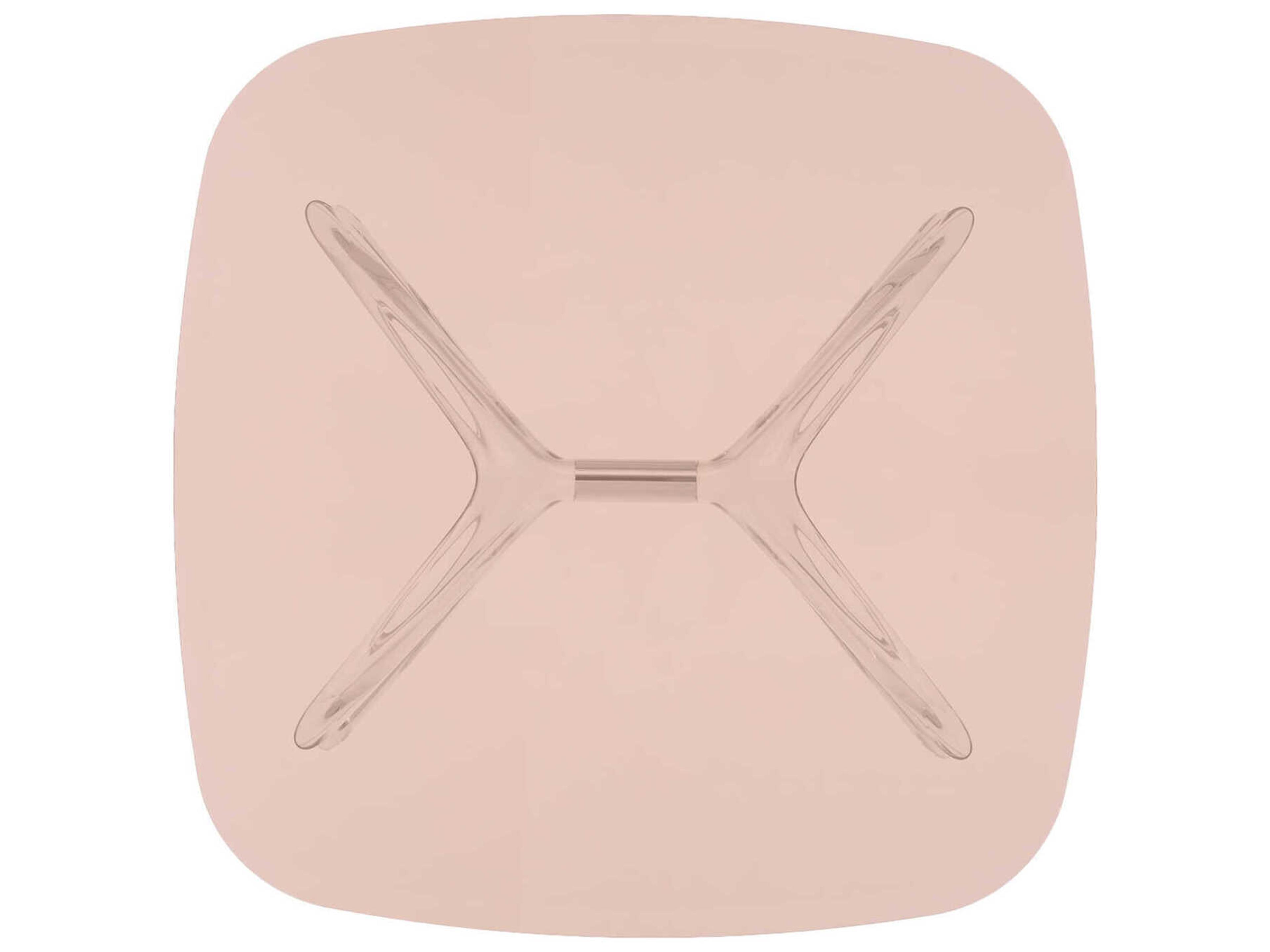 Kartell Blast Square Pink Crystal Chrome Coffee Table