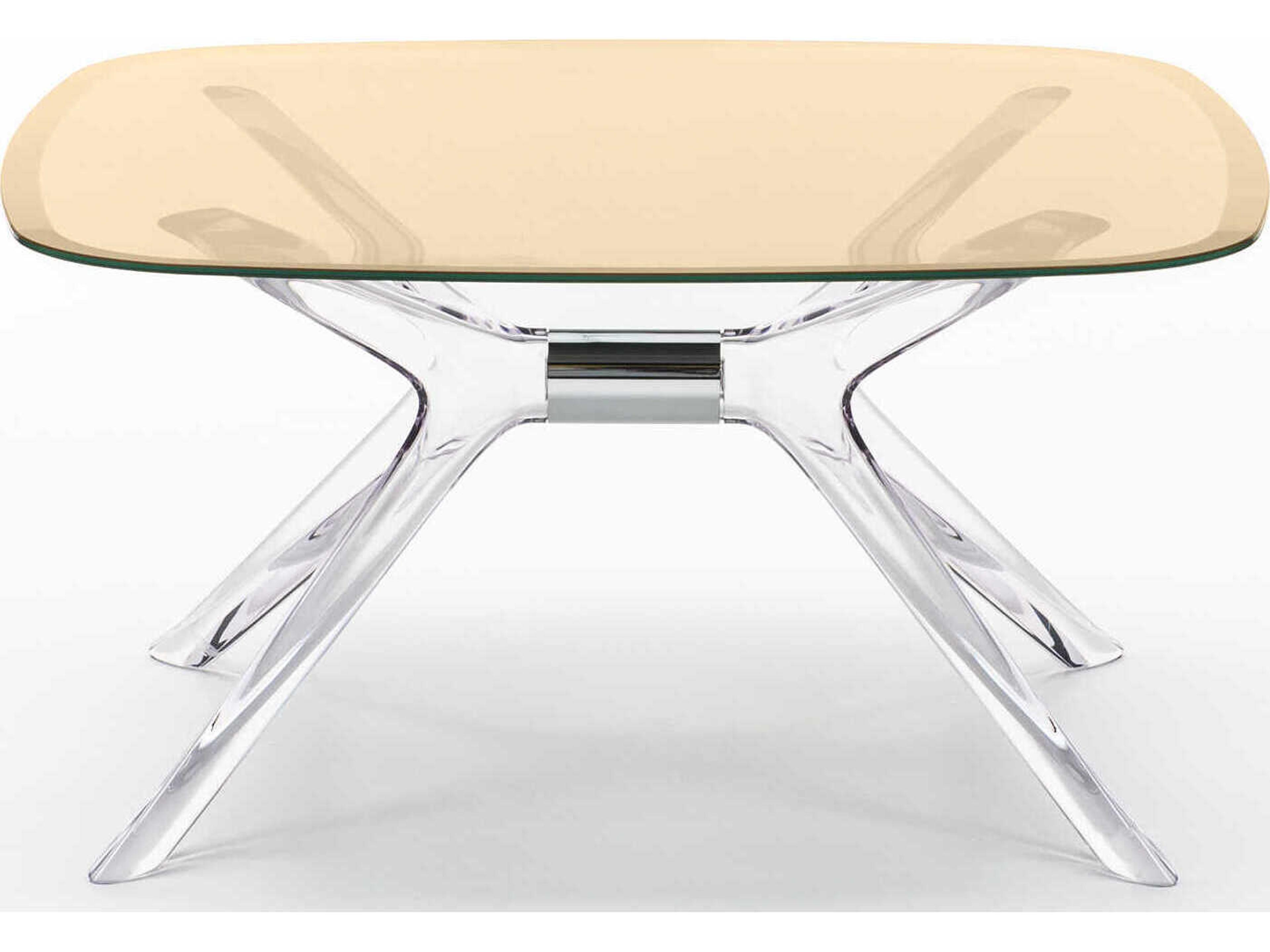 Kartell Blast Square Bronze Crystal Chrome Coffee Table