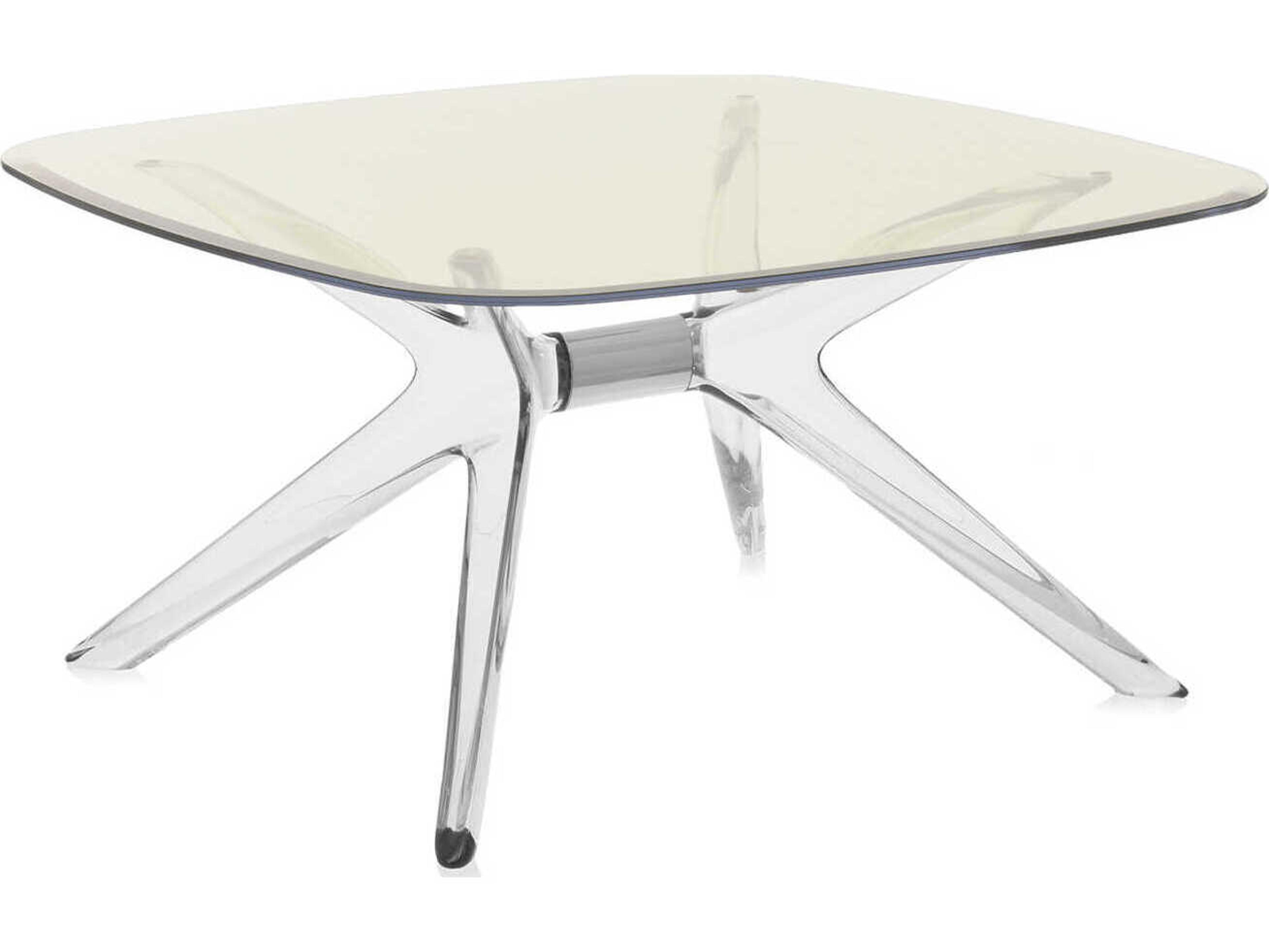 Blast Square Yellow Crystal Chrome Coffee Table