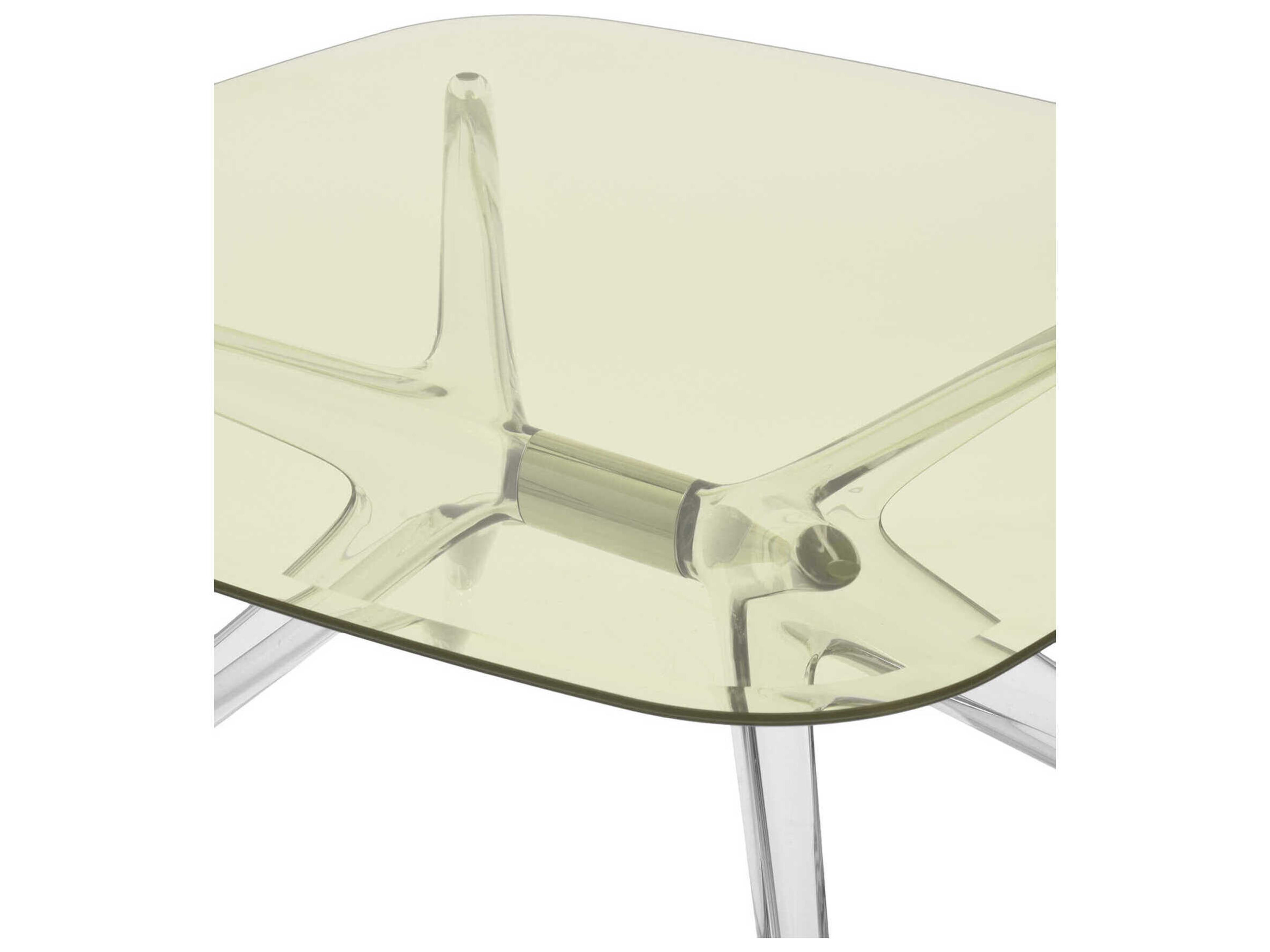 Kartell Blast Square Yellow Crystal Chrome Coffee Table