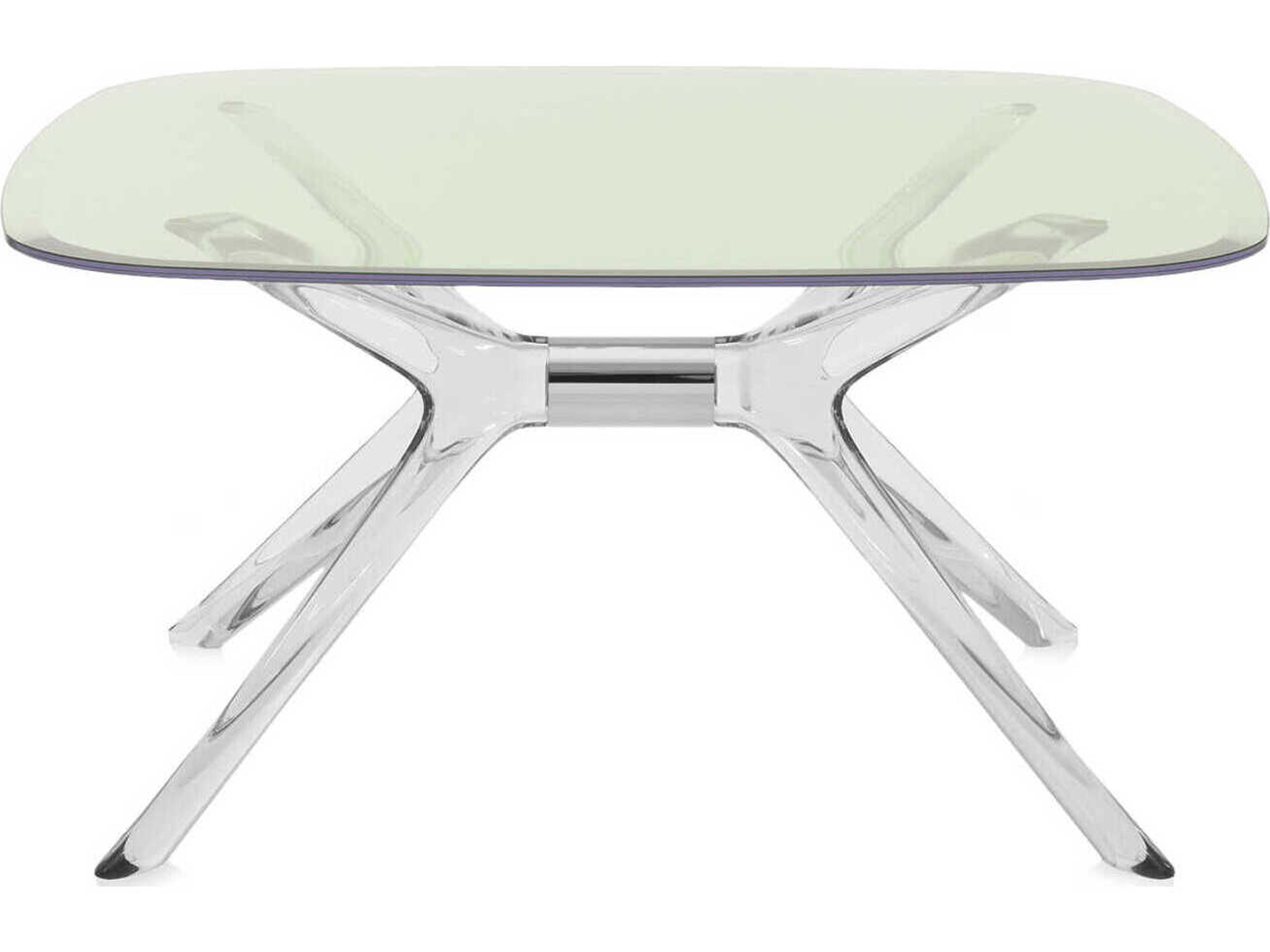 Kartell Blast Square Green Crystal Chrome Coffee Table
