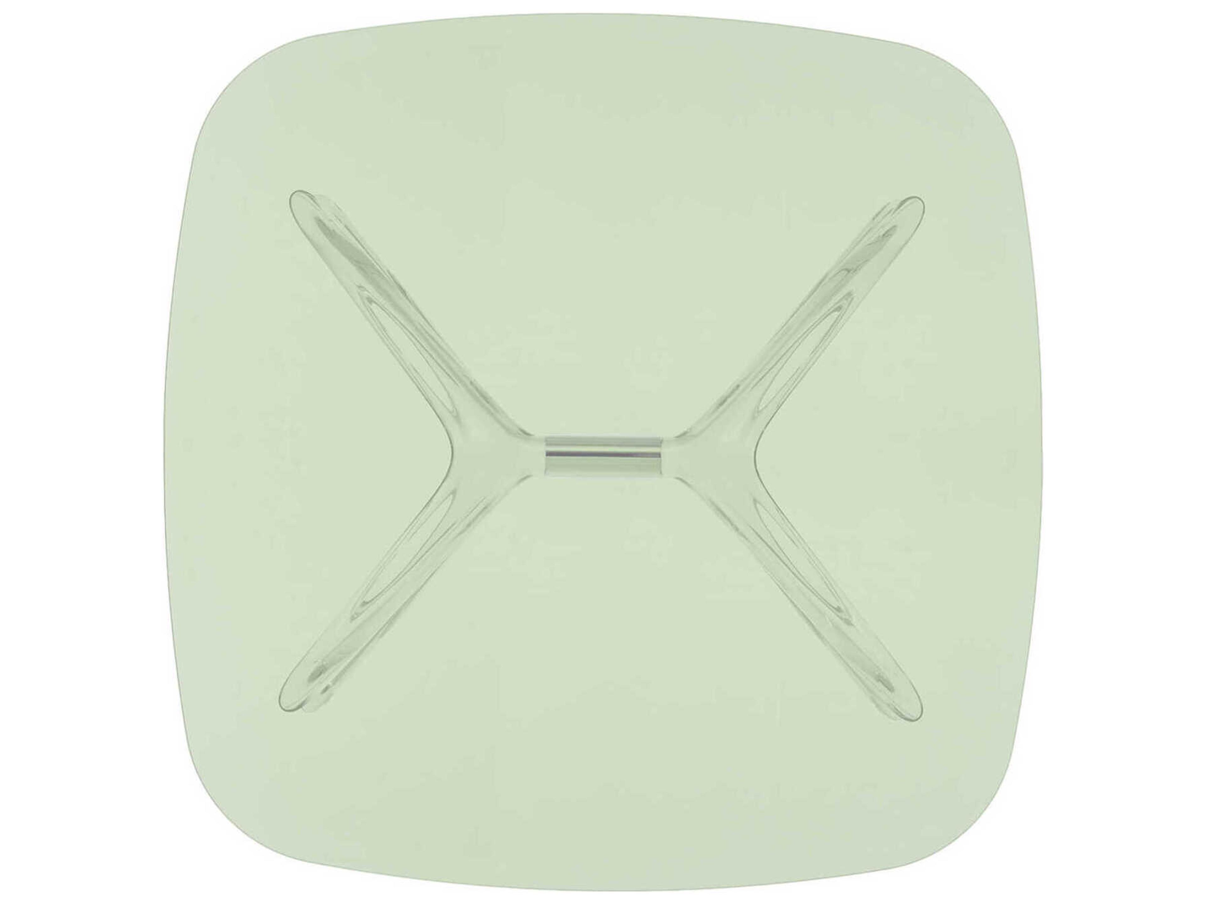 Kartell Blast Square Green Crystal Chrome Coffee Table