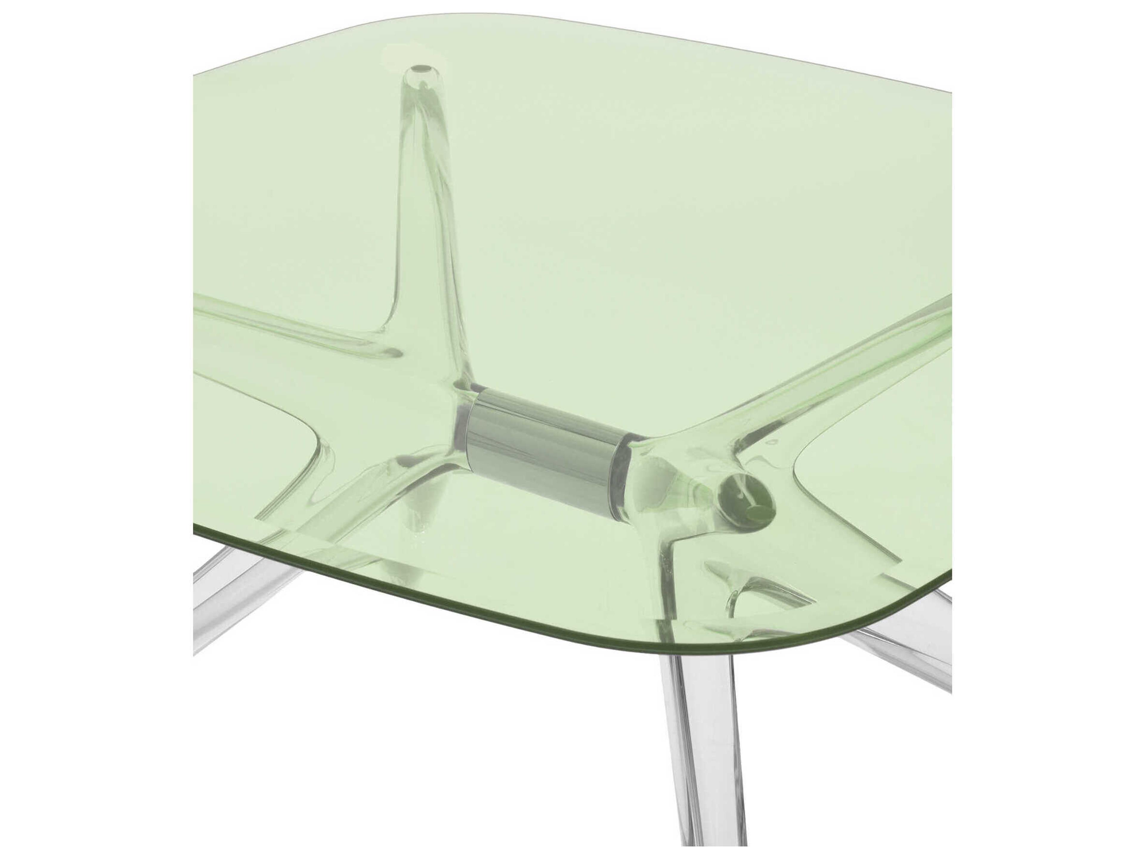 Kartell Blast Square Green Crystal Chrome Coffee Table