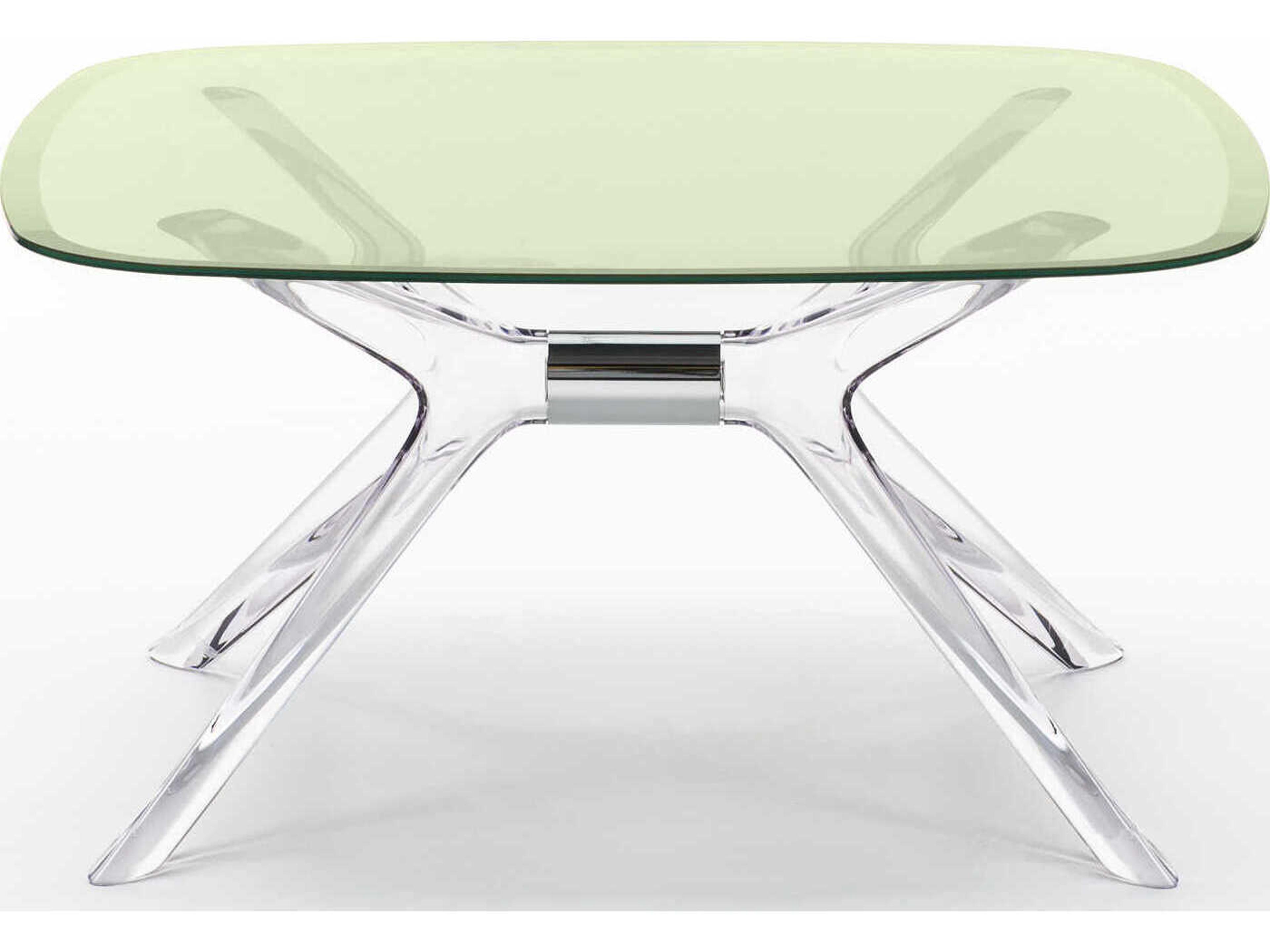Kartell Blast Square Green Crystal Chrome Coffee Table