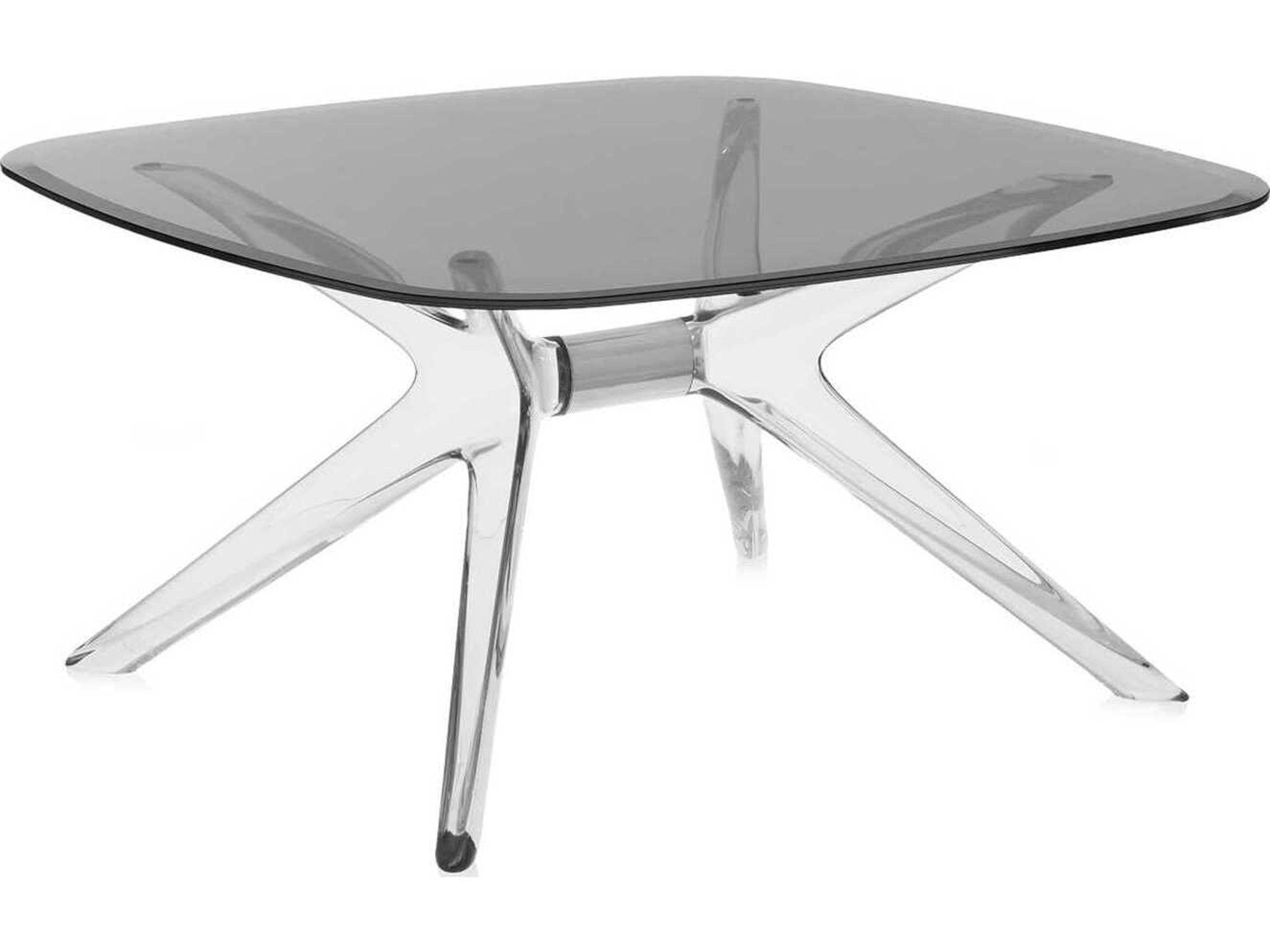 Blast Square Smoke Crystal Chrome Coffee Table