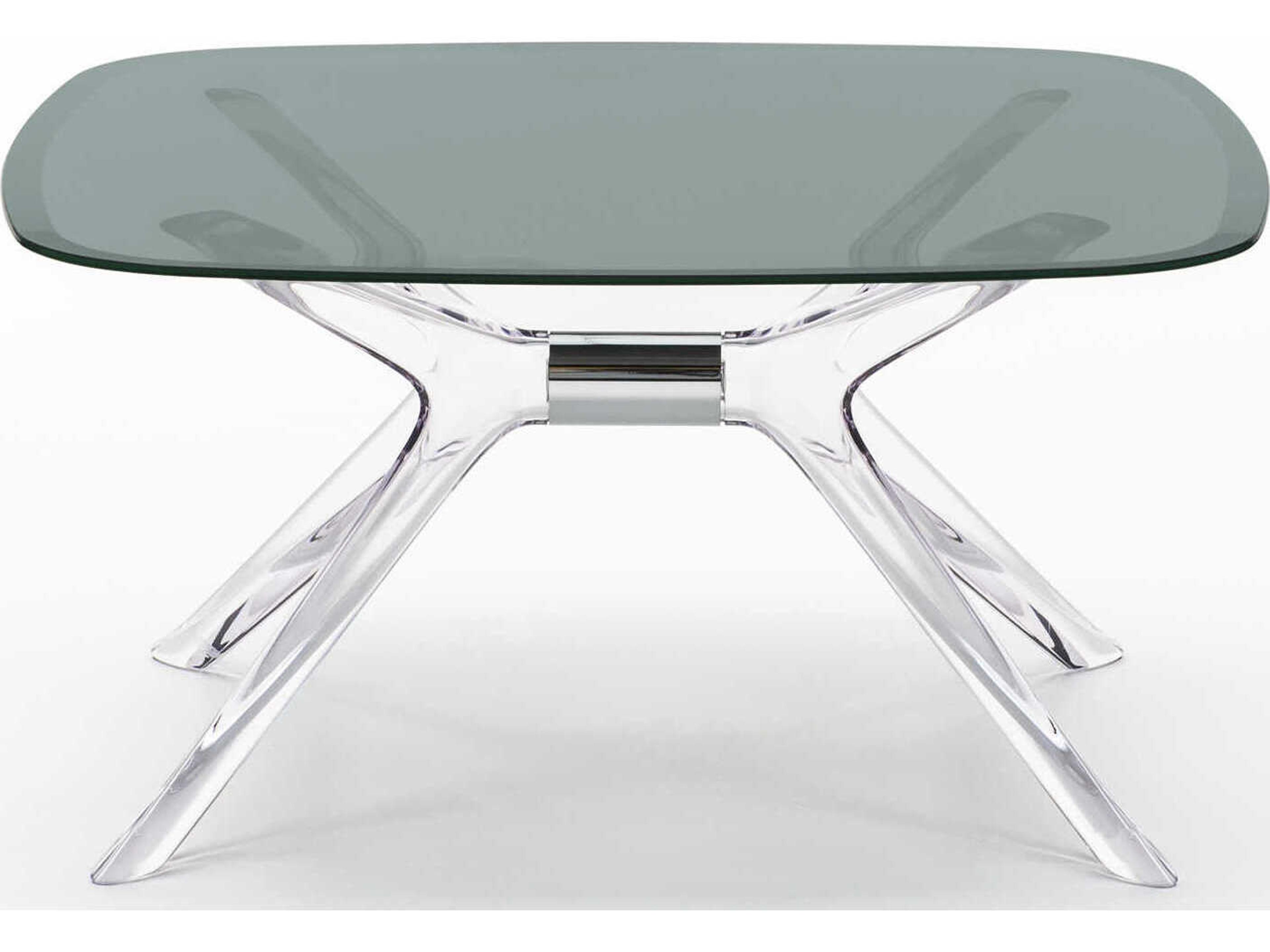 Kartell Blast Square Smoke Crystal Chrome Coffee Table
