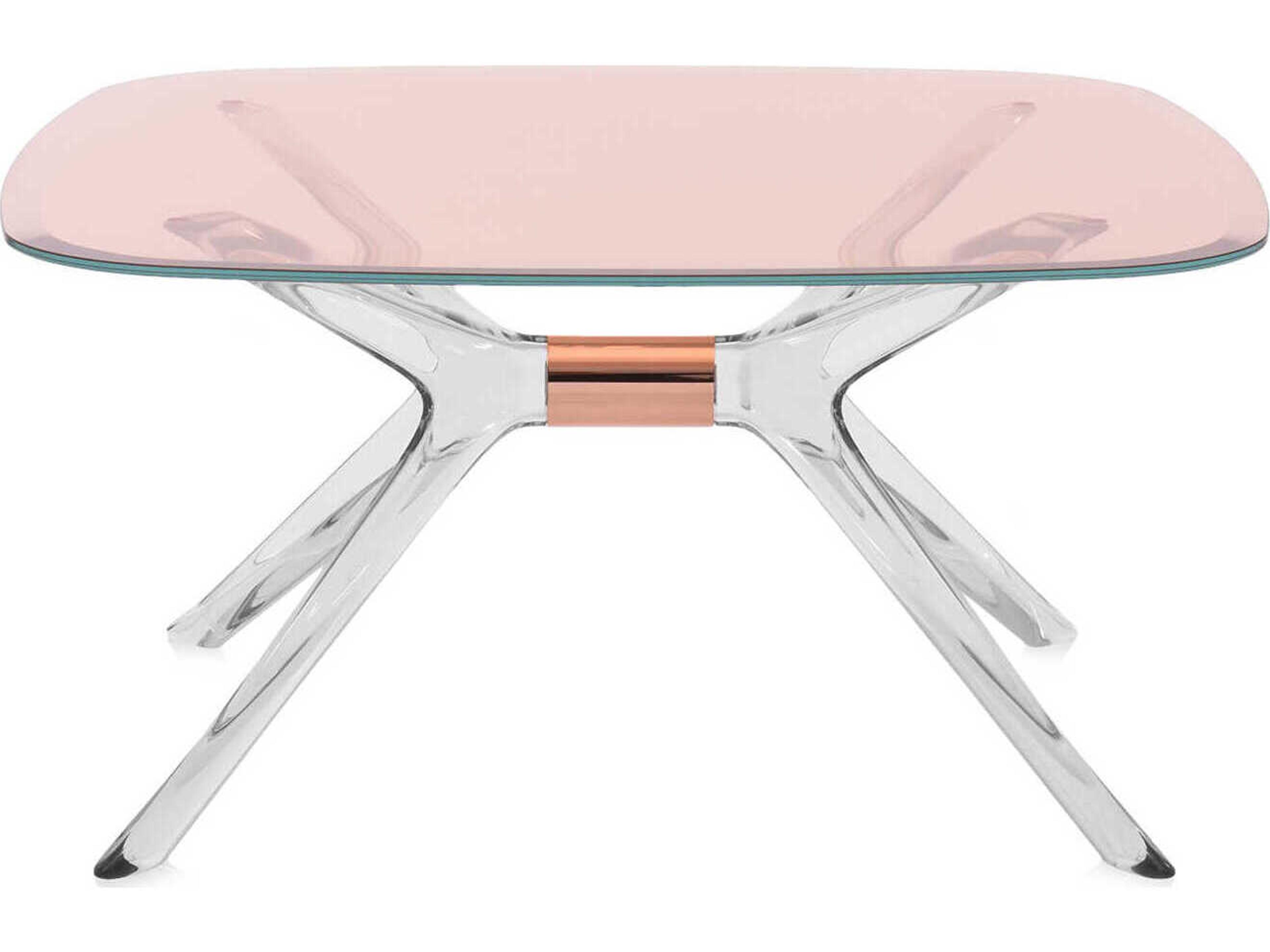 Kartell Blast Square Pink Crystal Bronze Coffee Table