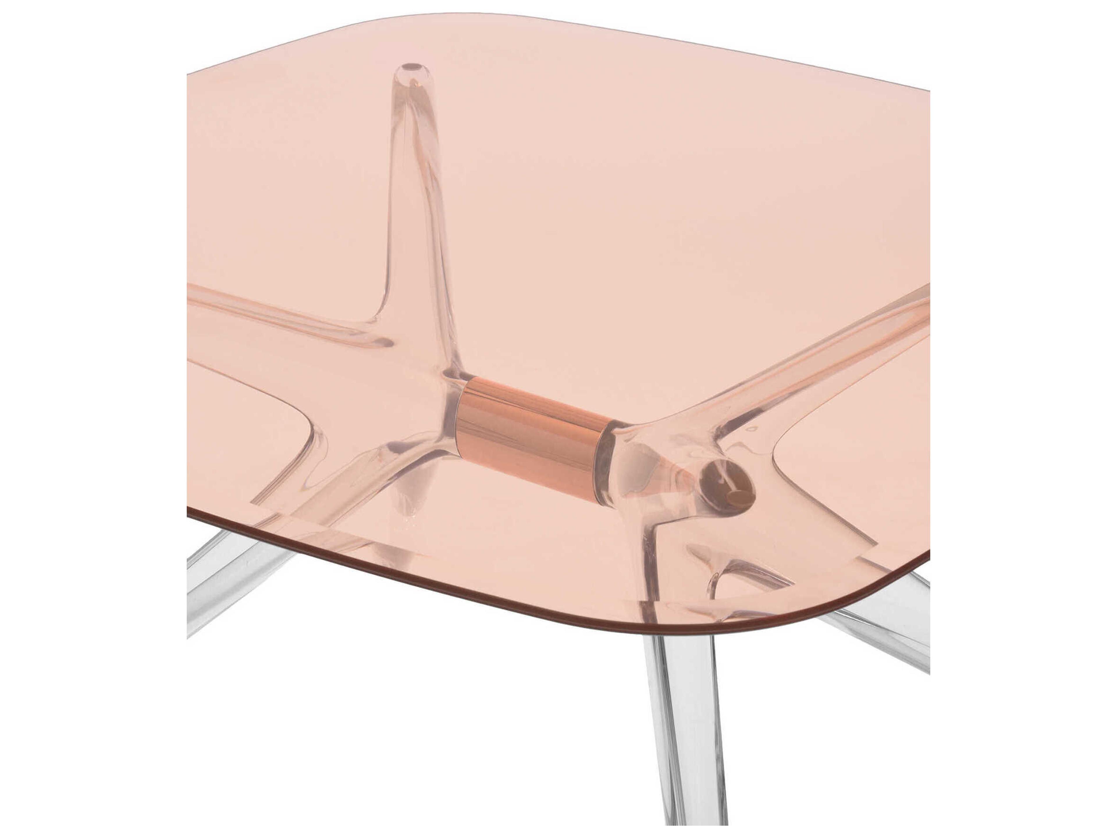 Kartell Blast Square Pink Crystal Bronze Coffee Table
