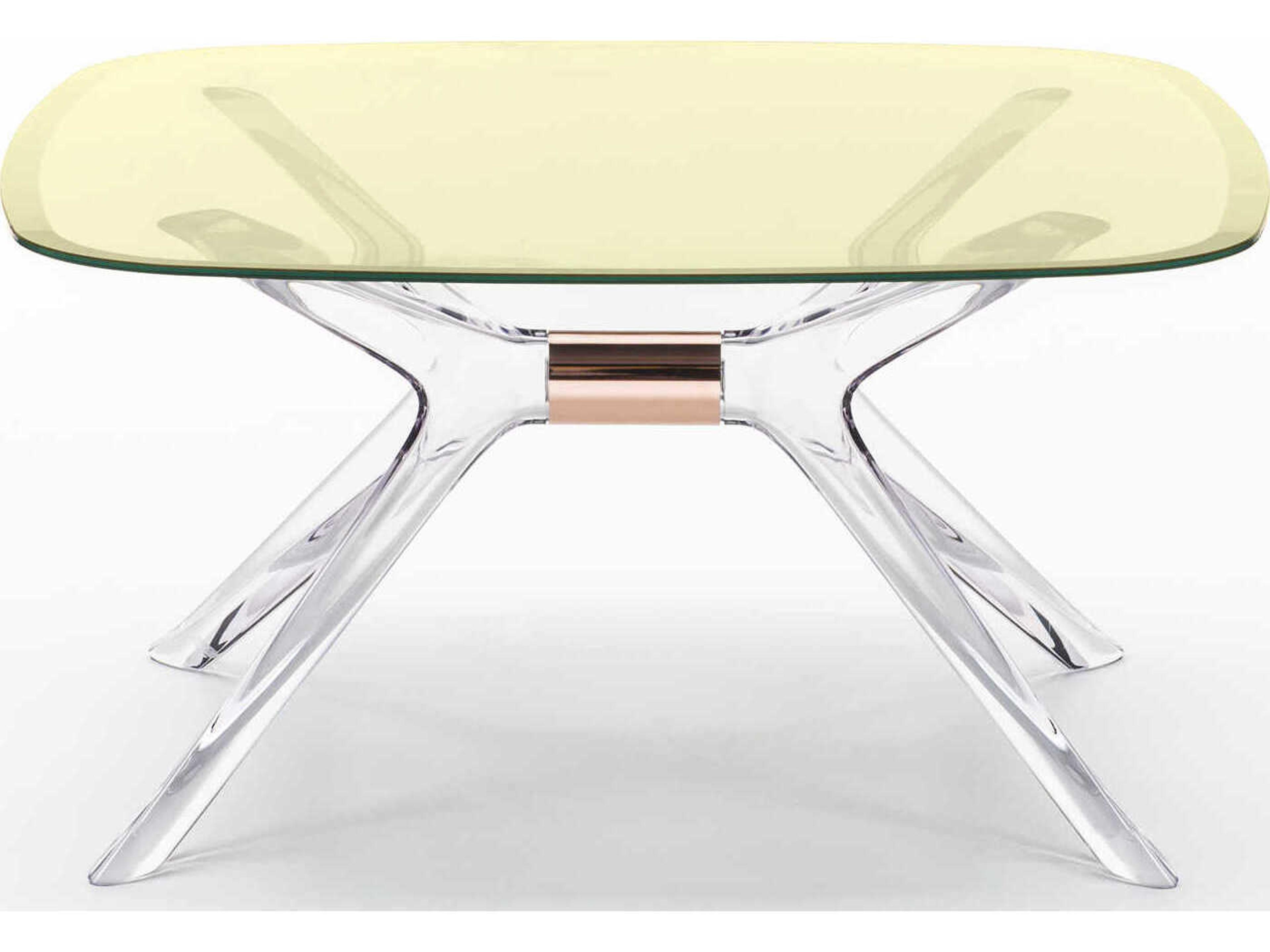 Kartell Blast Square Yellow Crystal Bronze Coffee Table