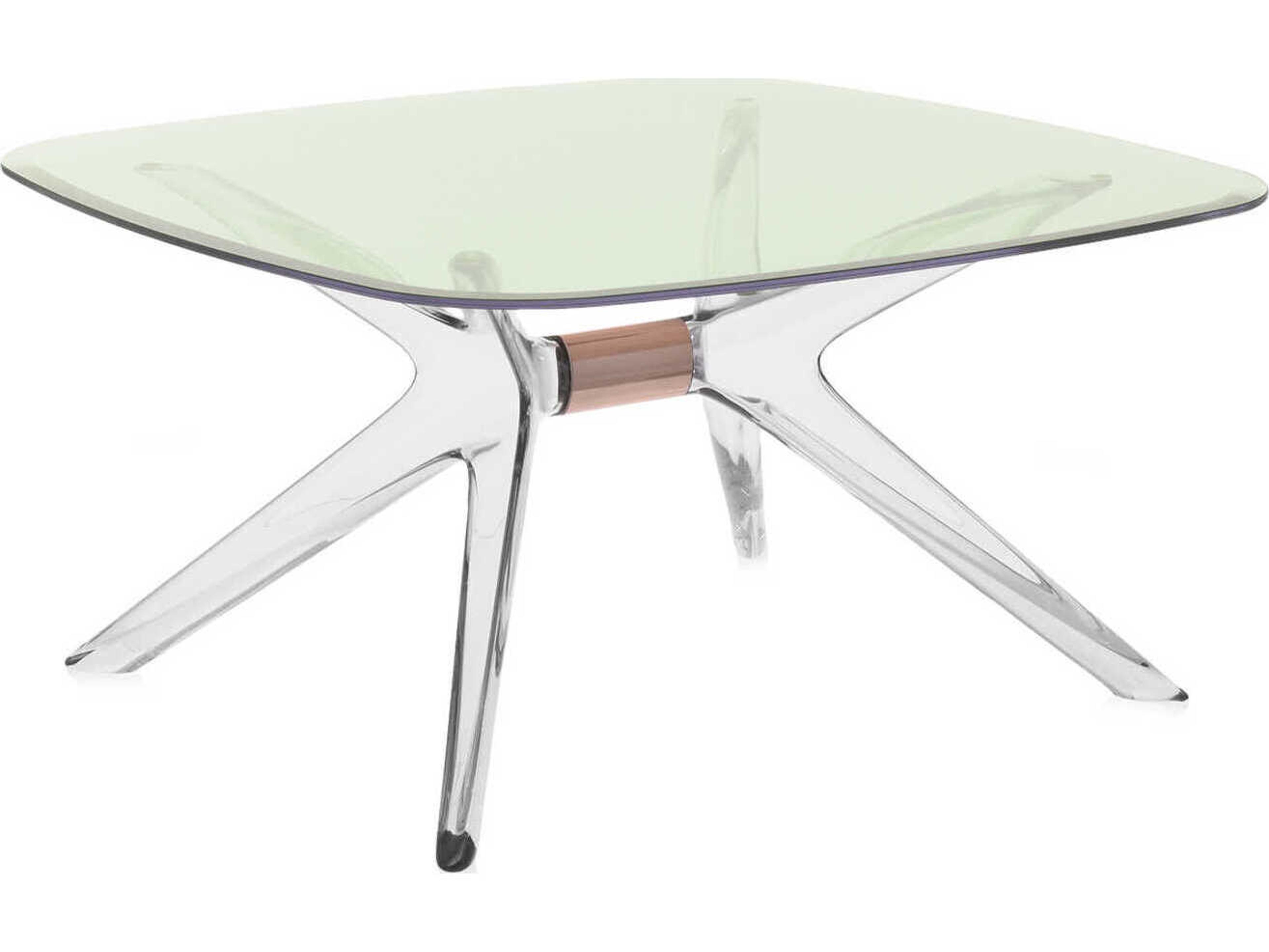 Blast Square Green Crystal Bronze Coffee Table