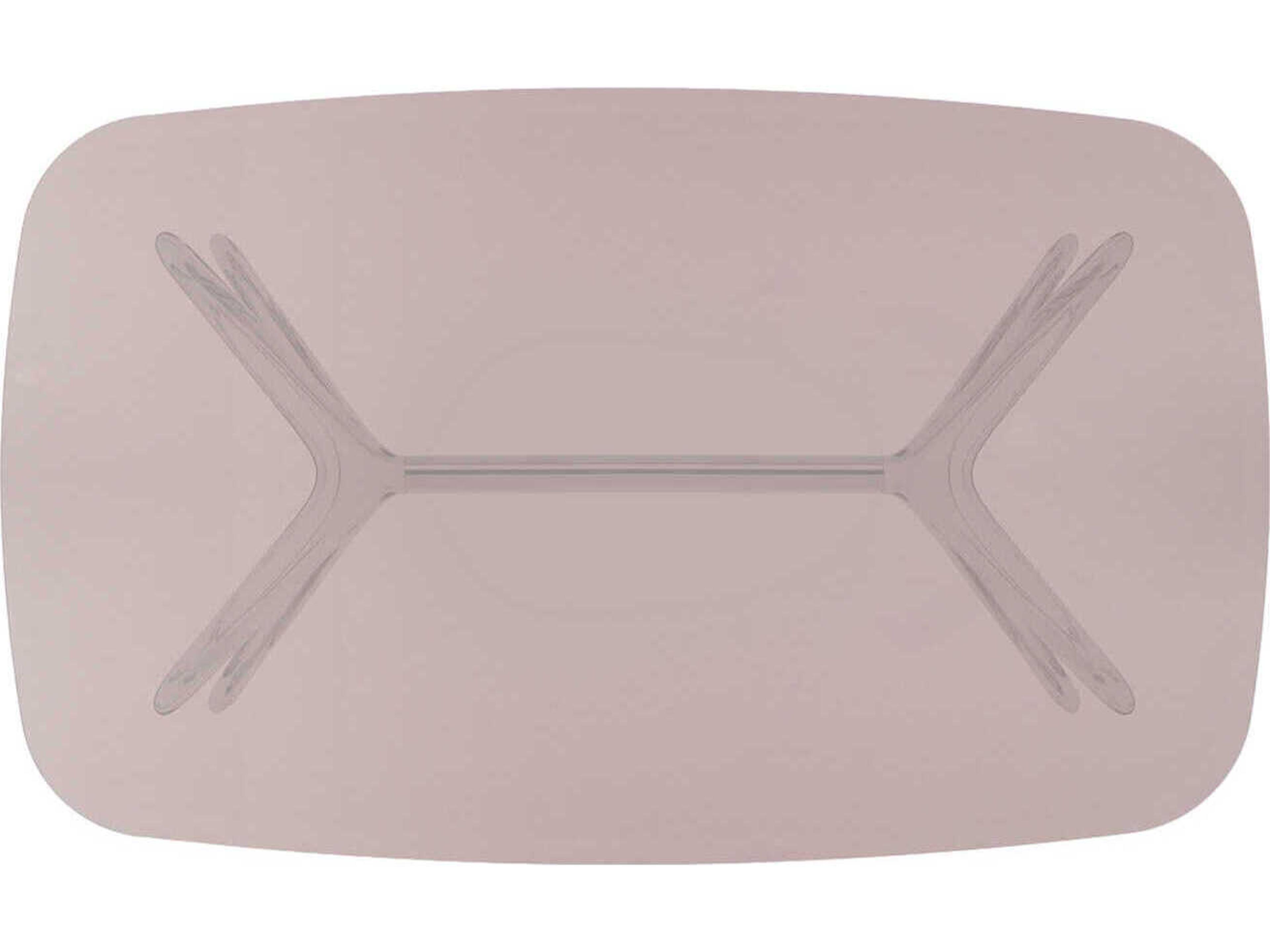 Kartell Blast Rectangular Pink Crystal Chrome Coffee Table