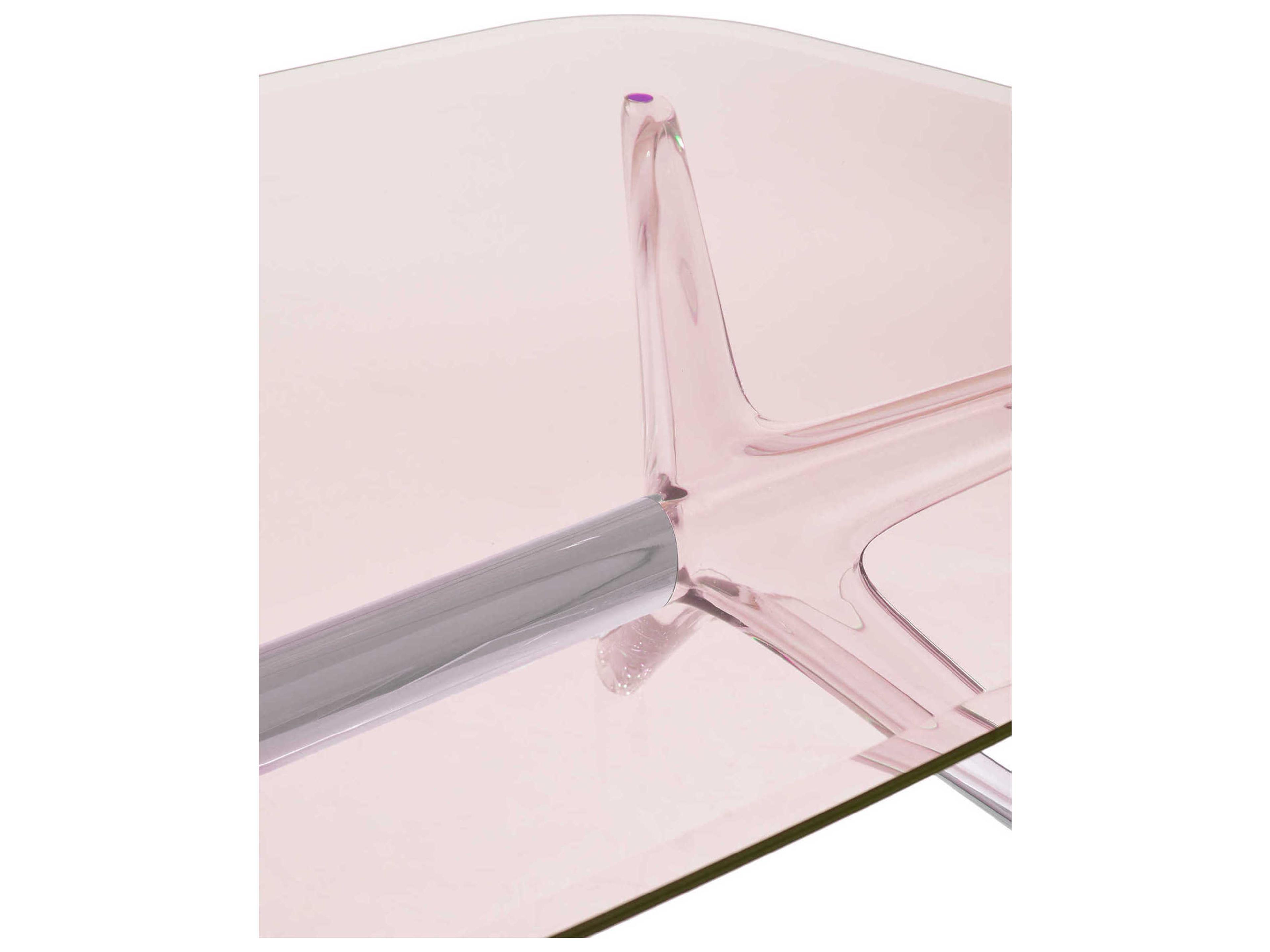 Kartell Blast Rectangular Pink Crystal Chrome Coffee Table