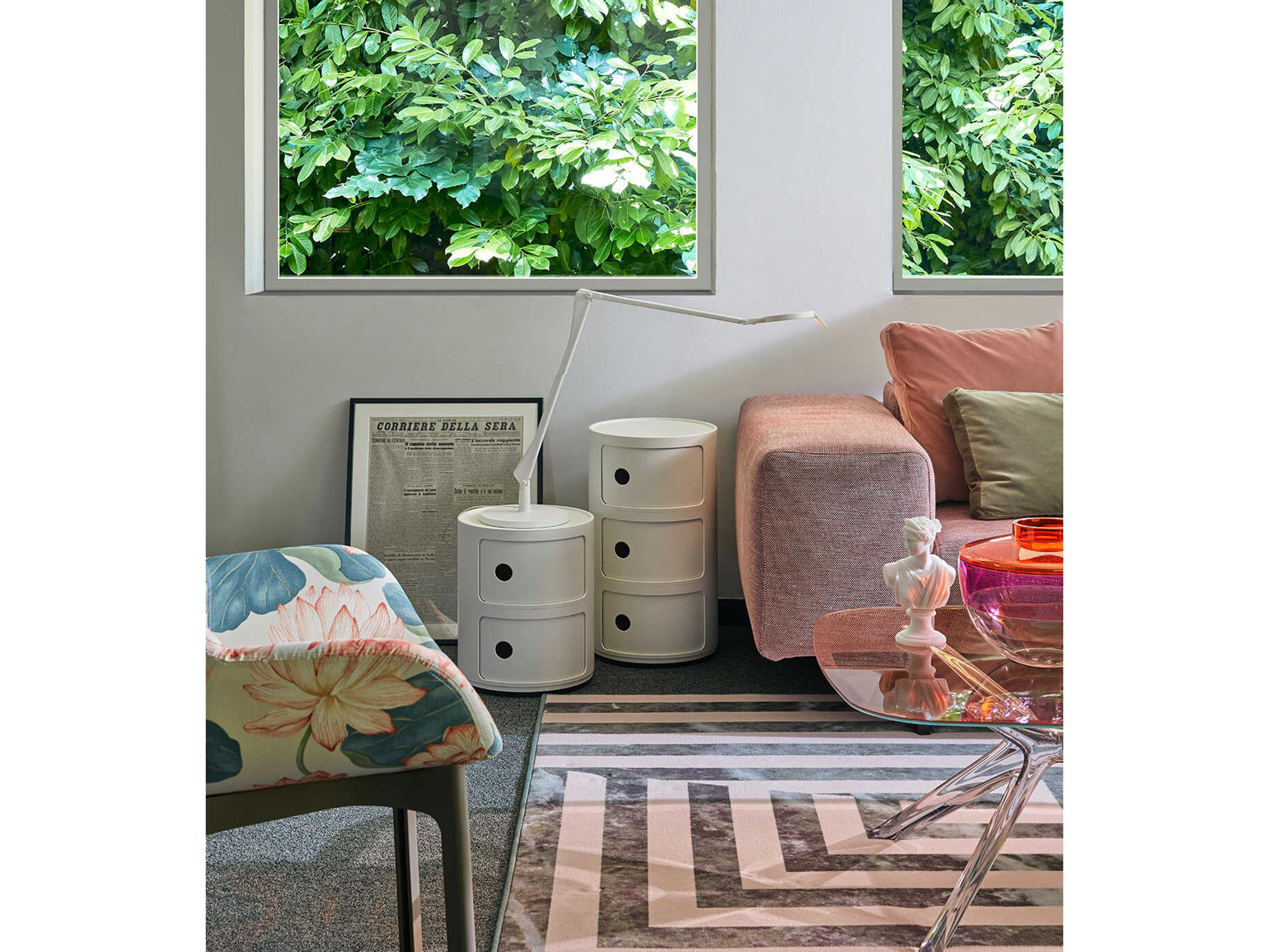 Kartell Blast Rectangular Pink Crystal Chrome Coffee Table