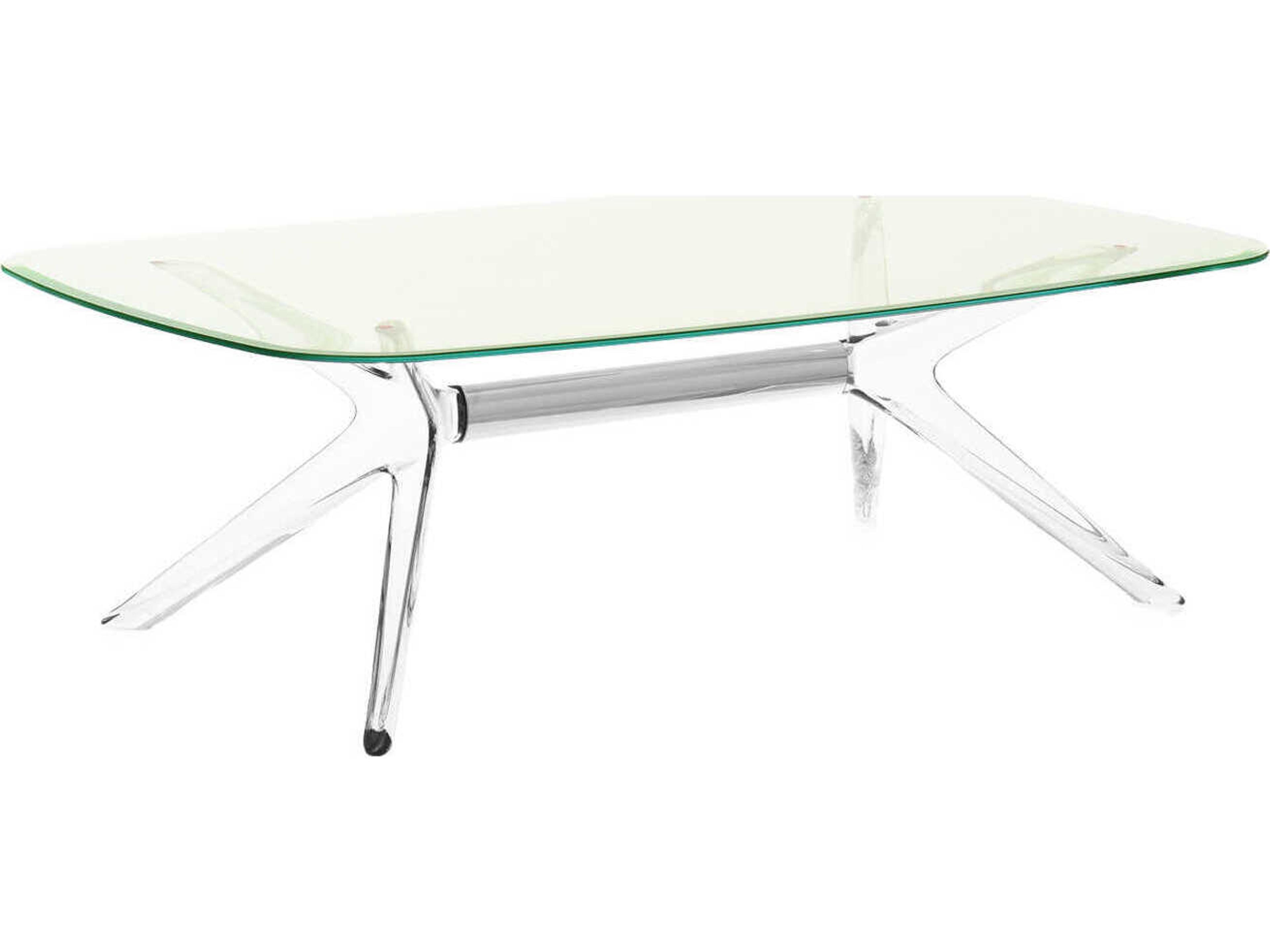 Blast Rectangular Green Crystal Chrome Coffee Table