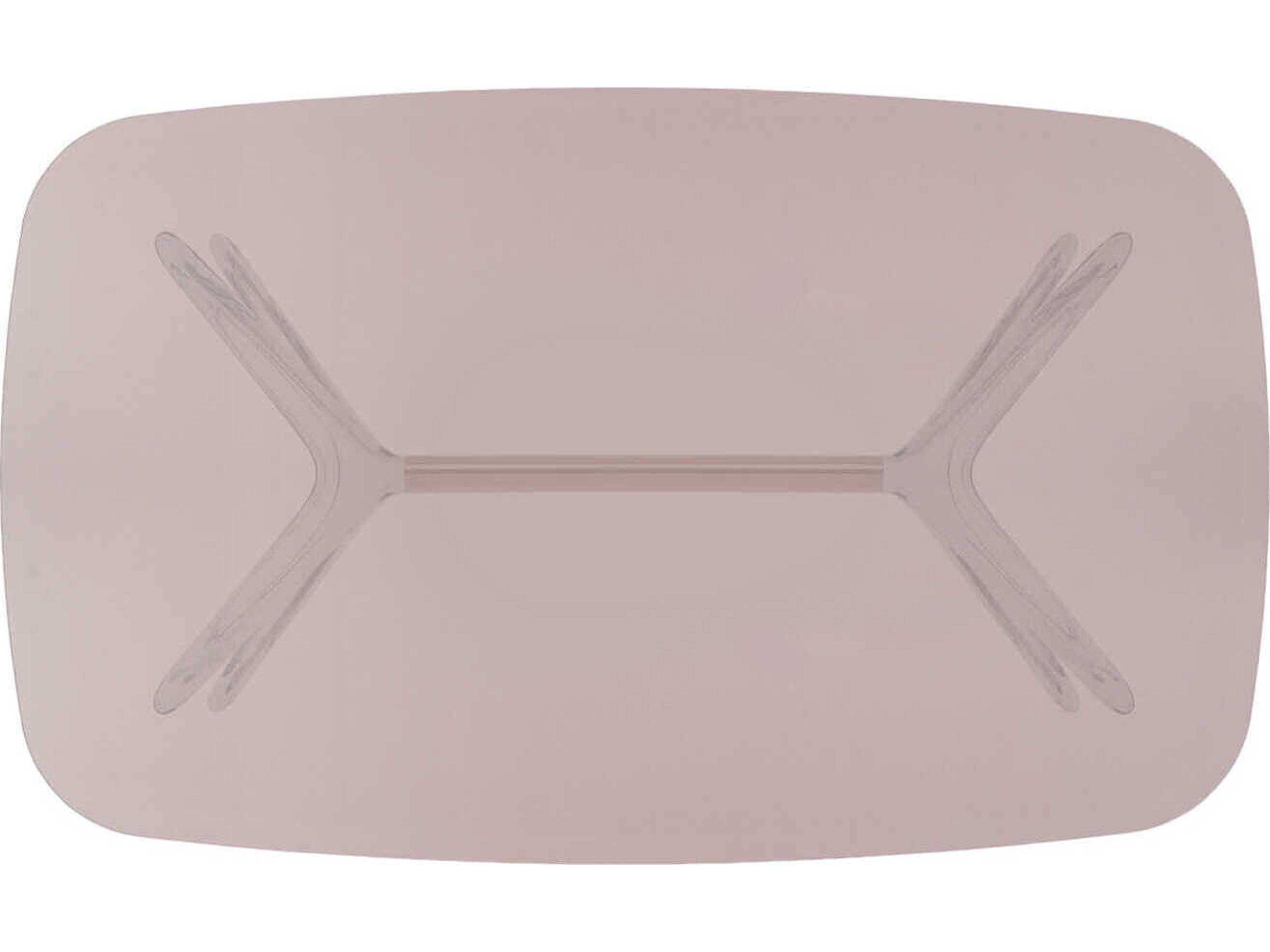 Kartell Blast Rectangular Pink Bronze Chrome Coffee Table