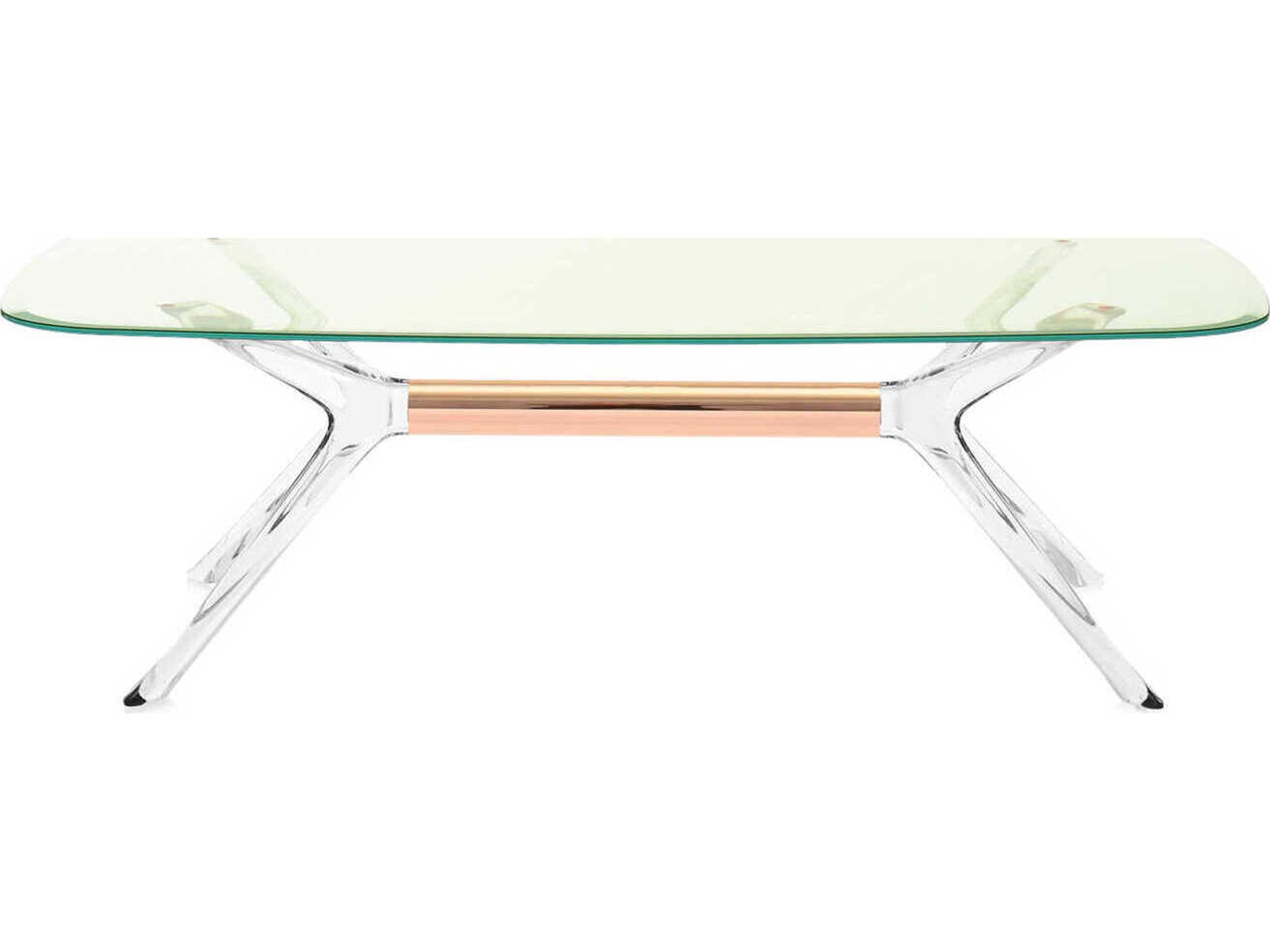 Kartell Blast Rectangular Green Bronze Chrome Coffee Table