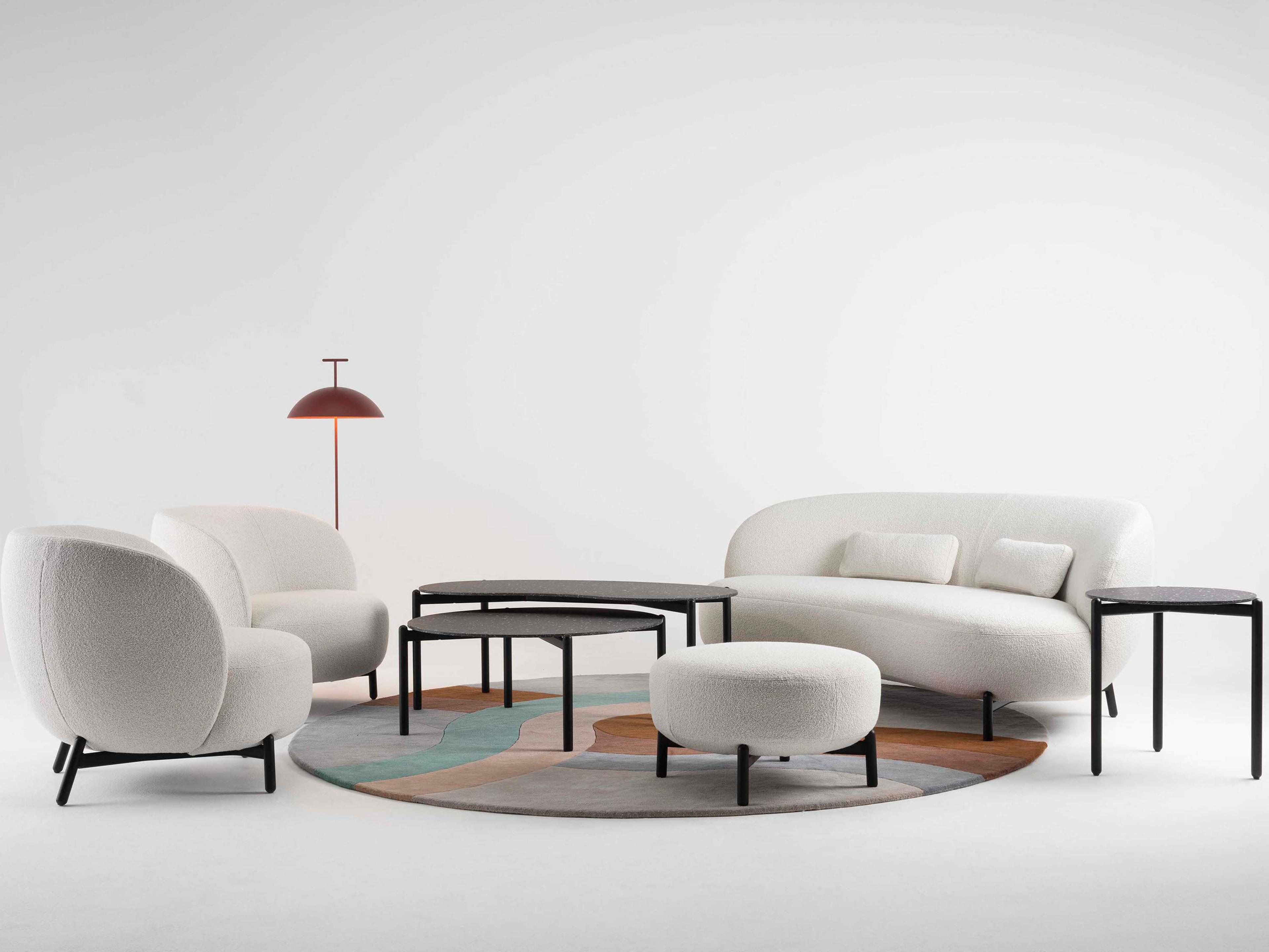 Kartell Undique Round Stone Terrazzo Black End Table