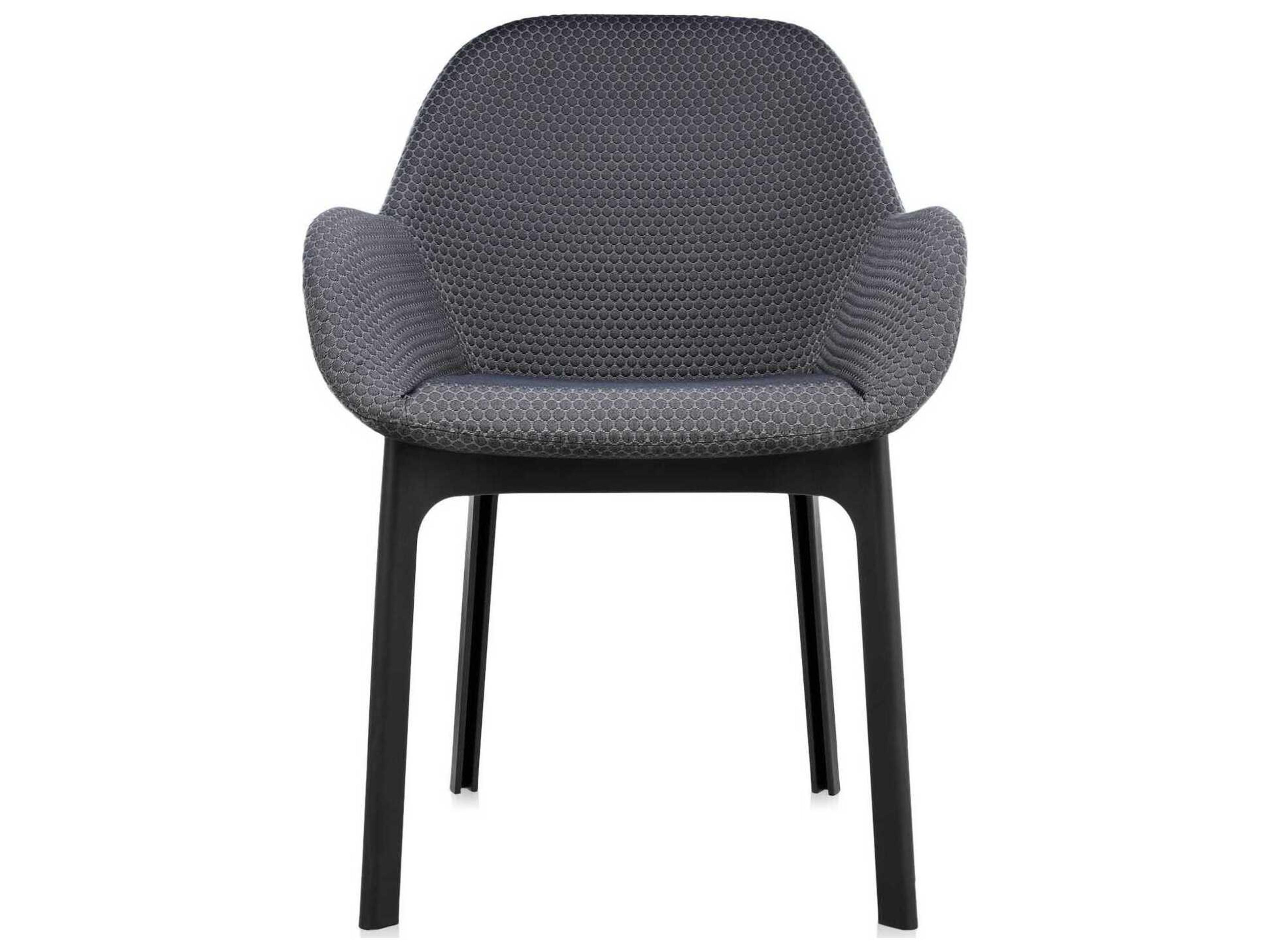 Kartell Clap Black Upholstered Arm Dining Chair