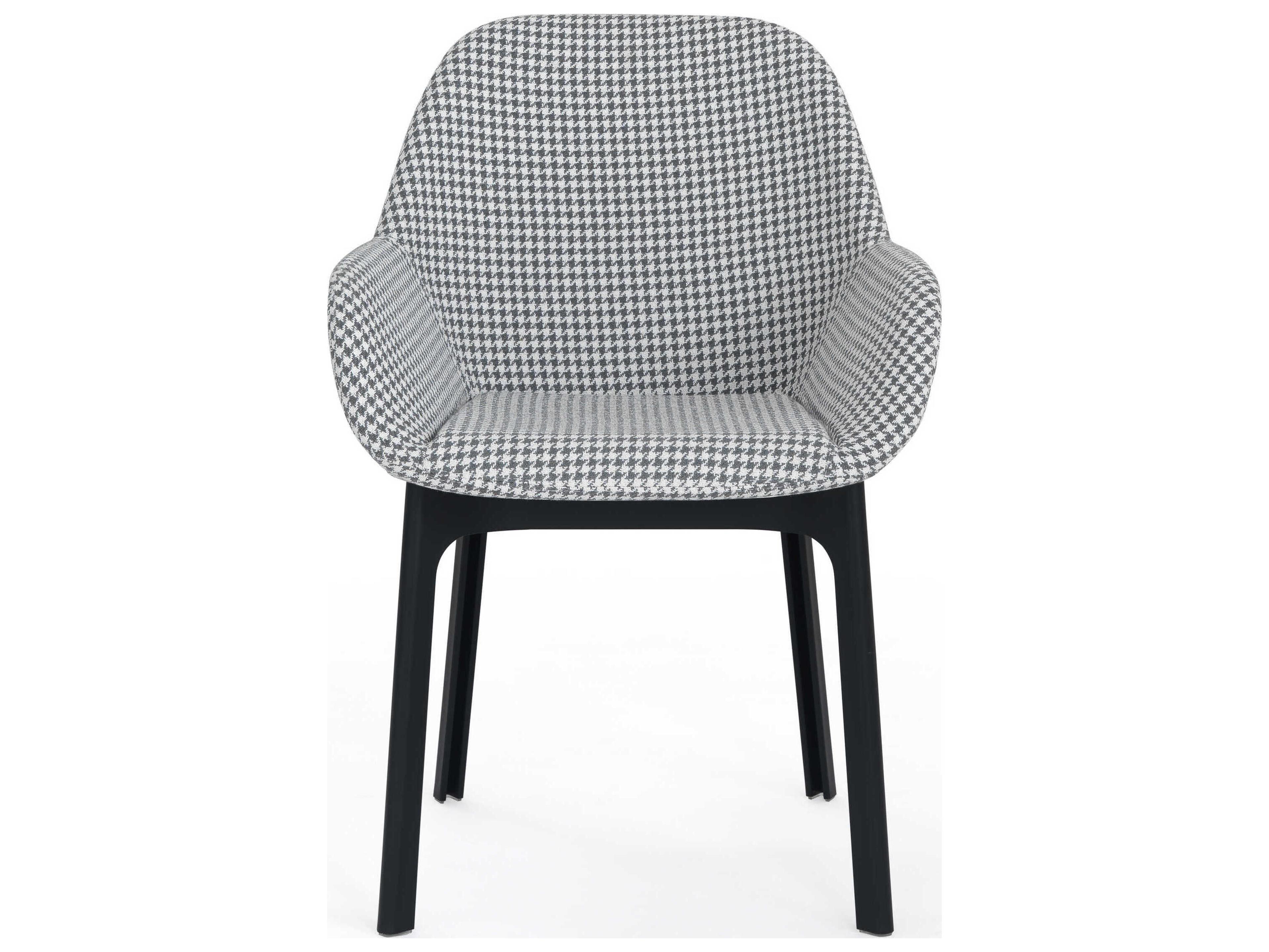 Kartell Clap Black Upholstered Arm Dining Chair