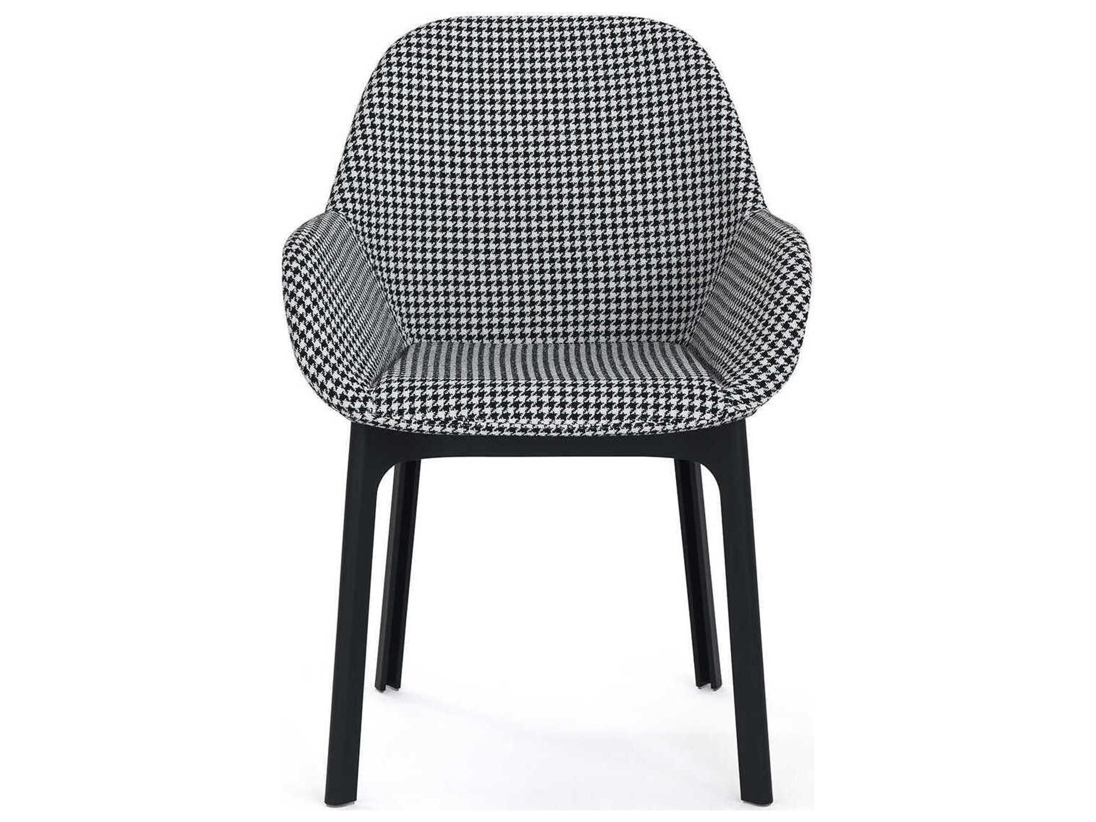 Kartell Clap Black Upholstered Arm Dining Chair