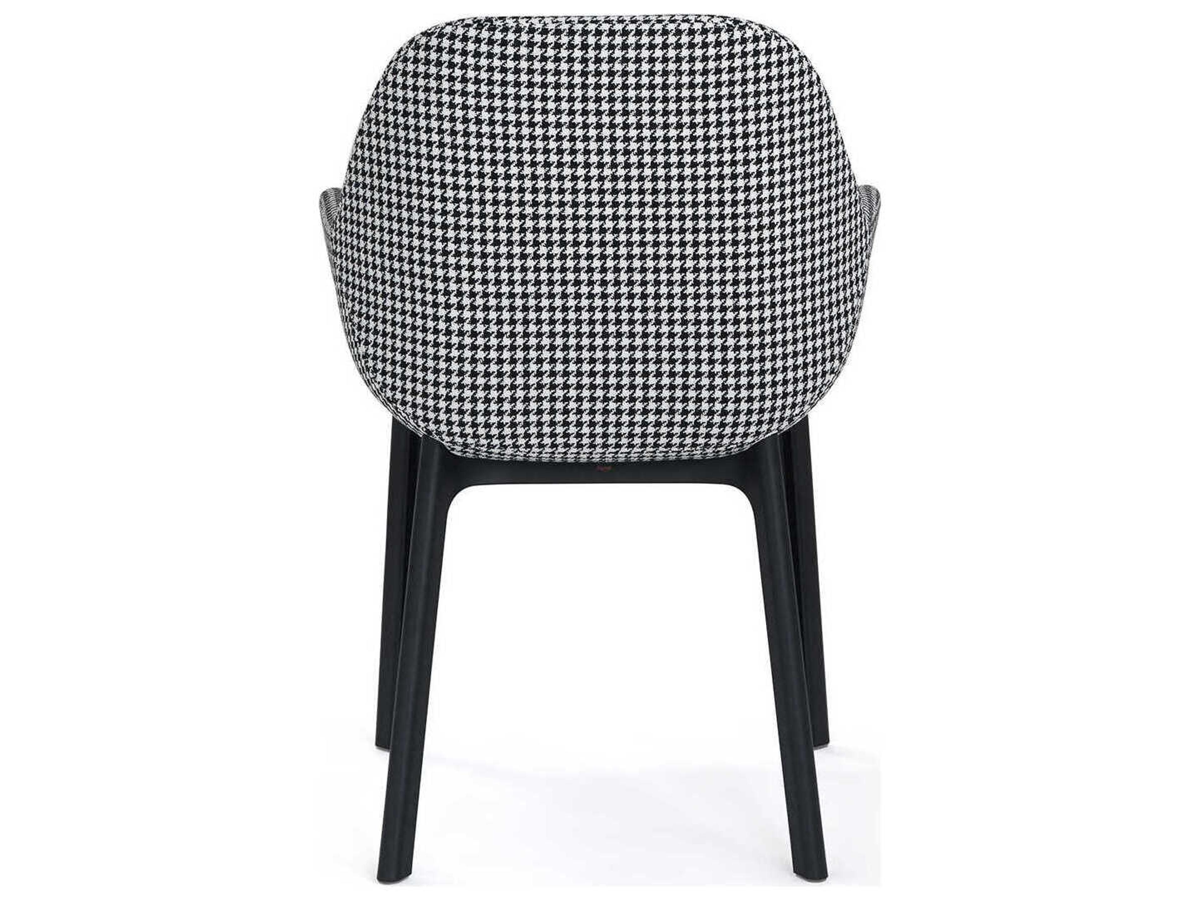 Kartell Clap Black Upholstered Arm Dining Chair