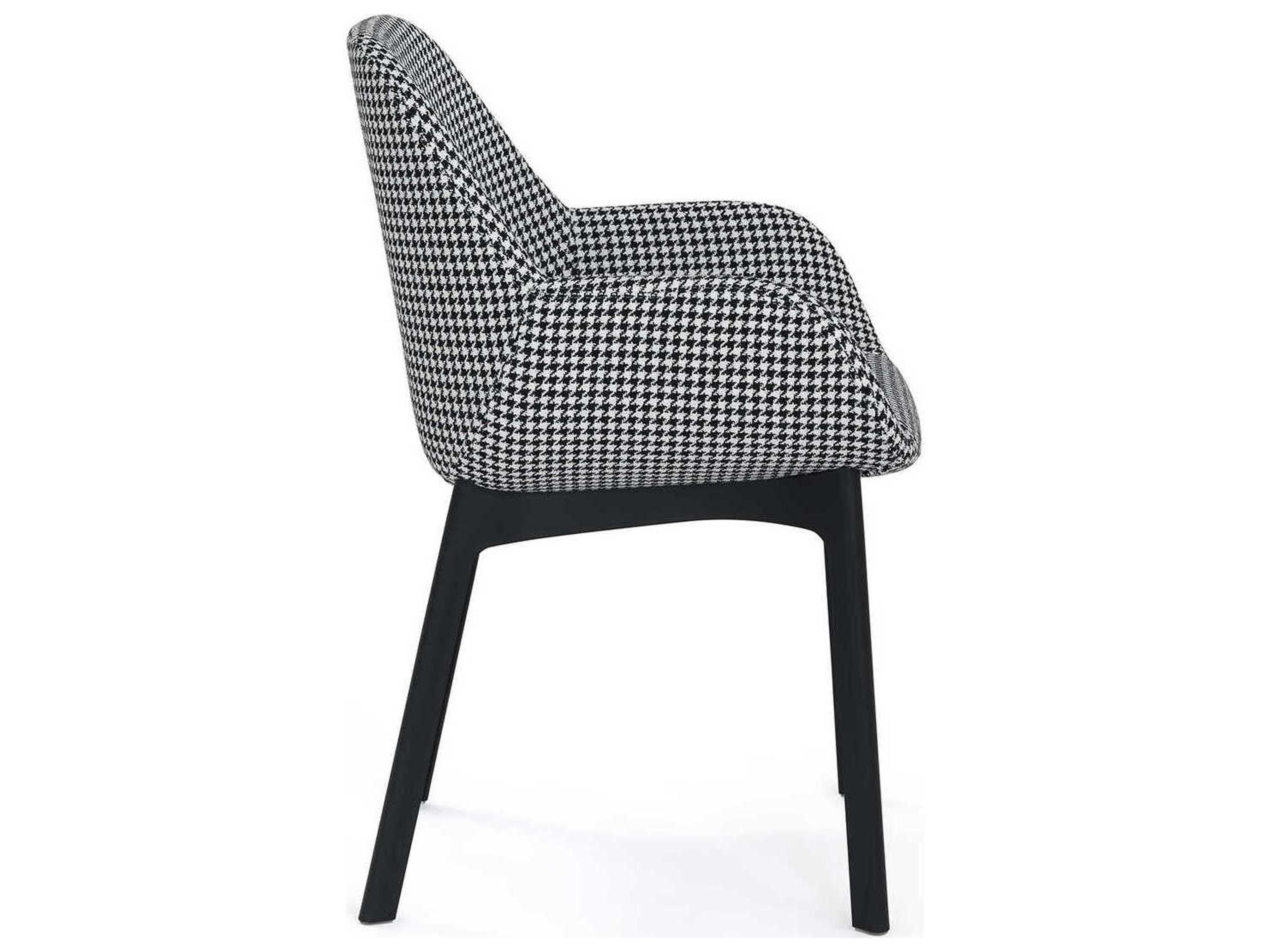 Kartell Clap Black Upholstered Arm Dining Chair
