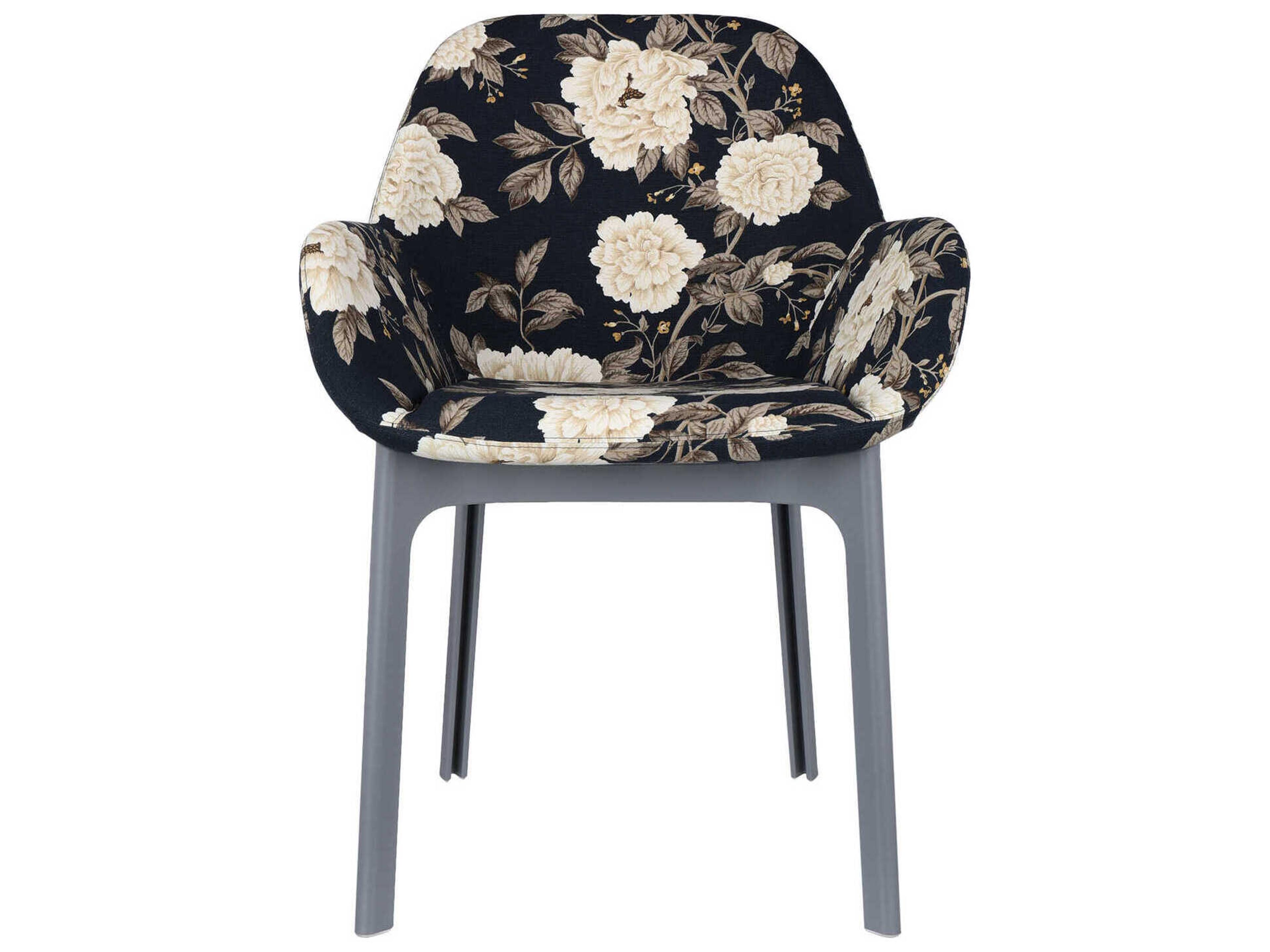 Kartell Clap Black Upholstered Arm Dining Chair