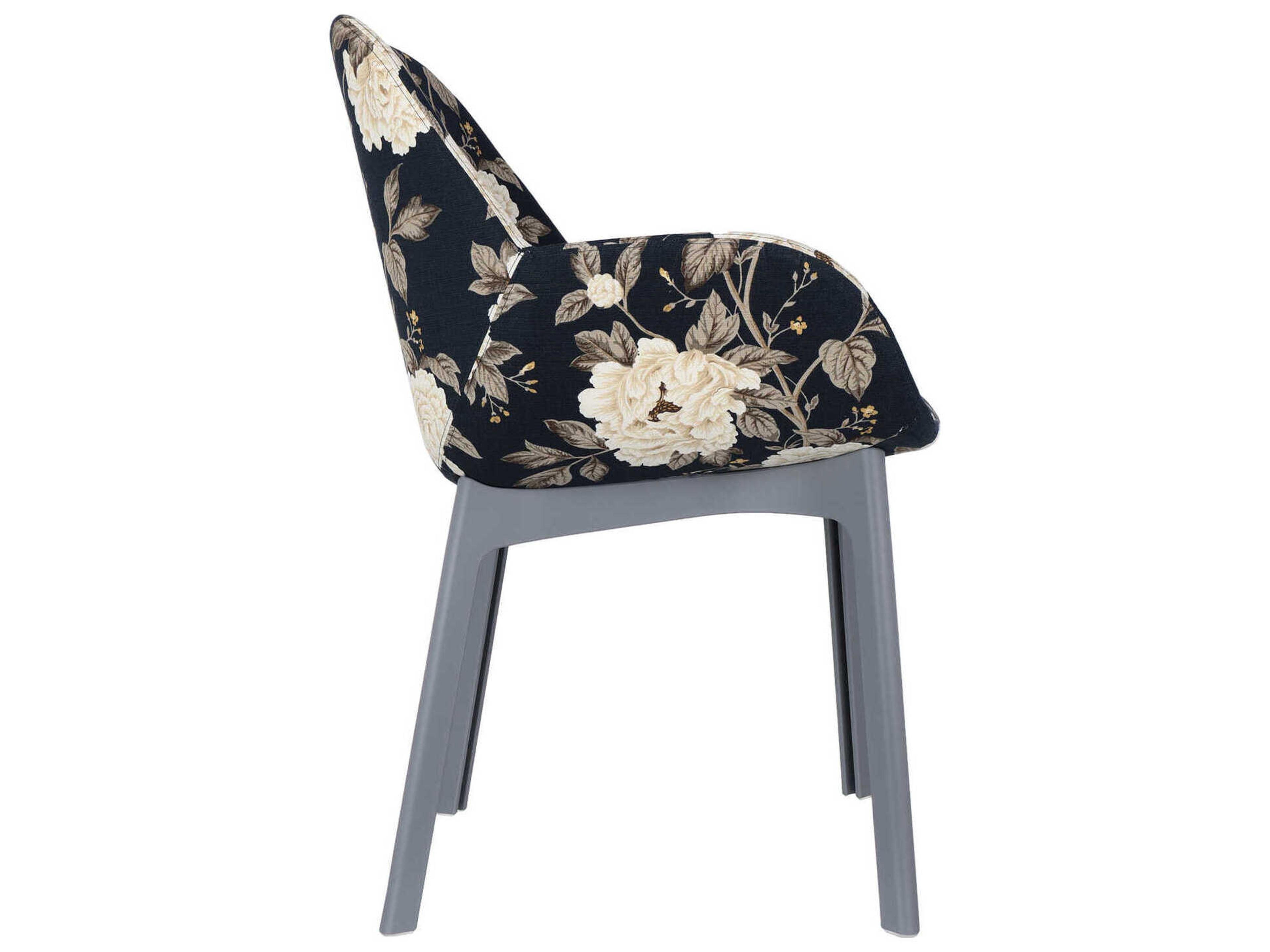 Kartell Clap Black Upholstered Arm Dining Chair