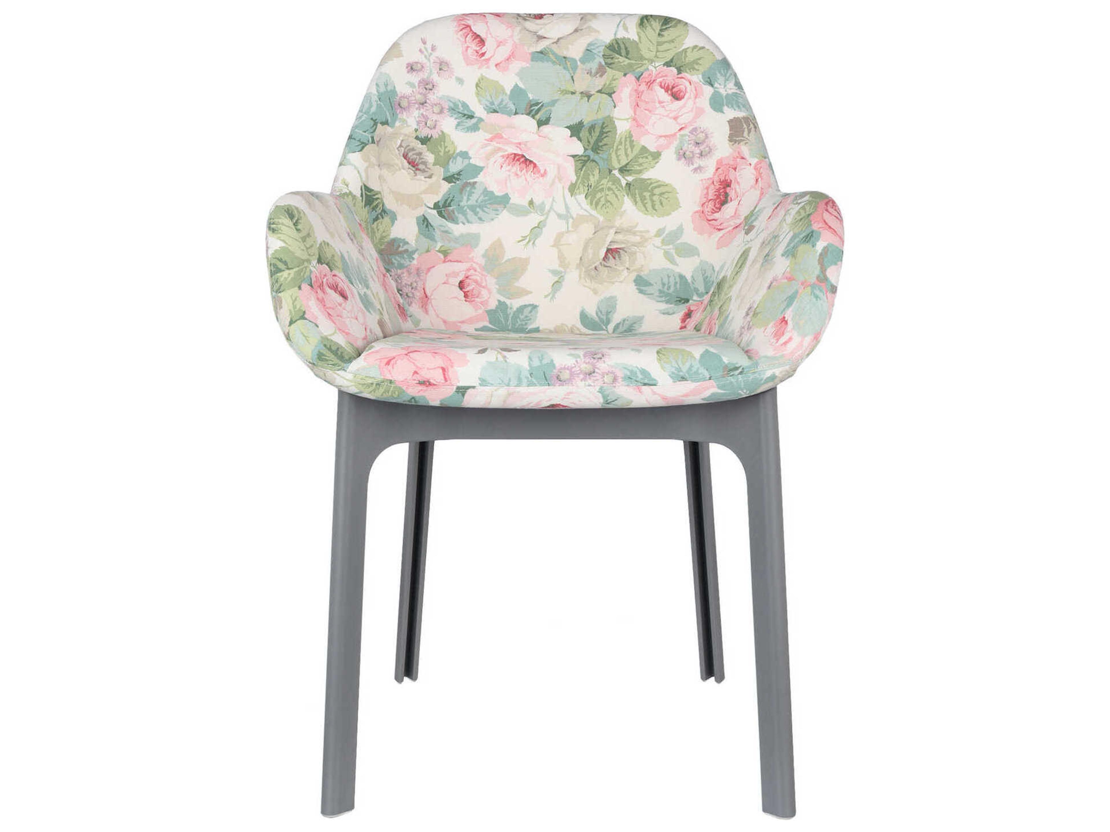 Kartell Clap Green Upholstered Arm Dining Chair