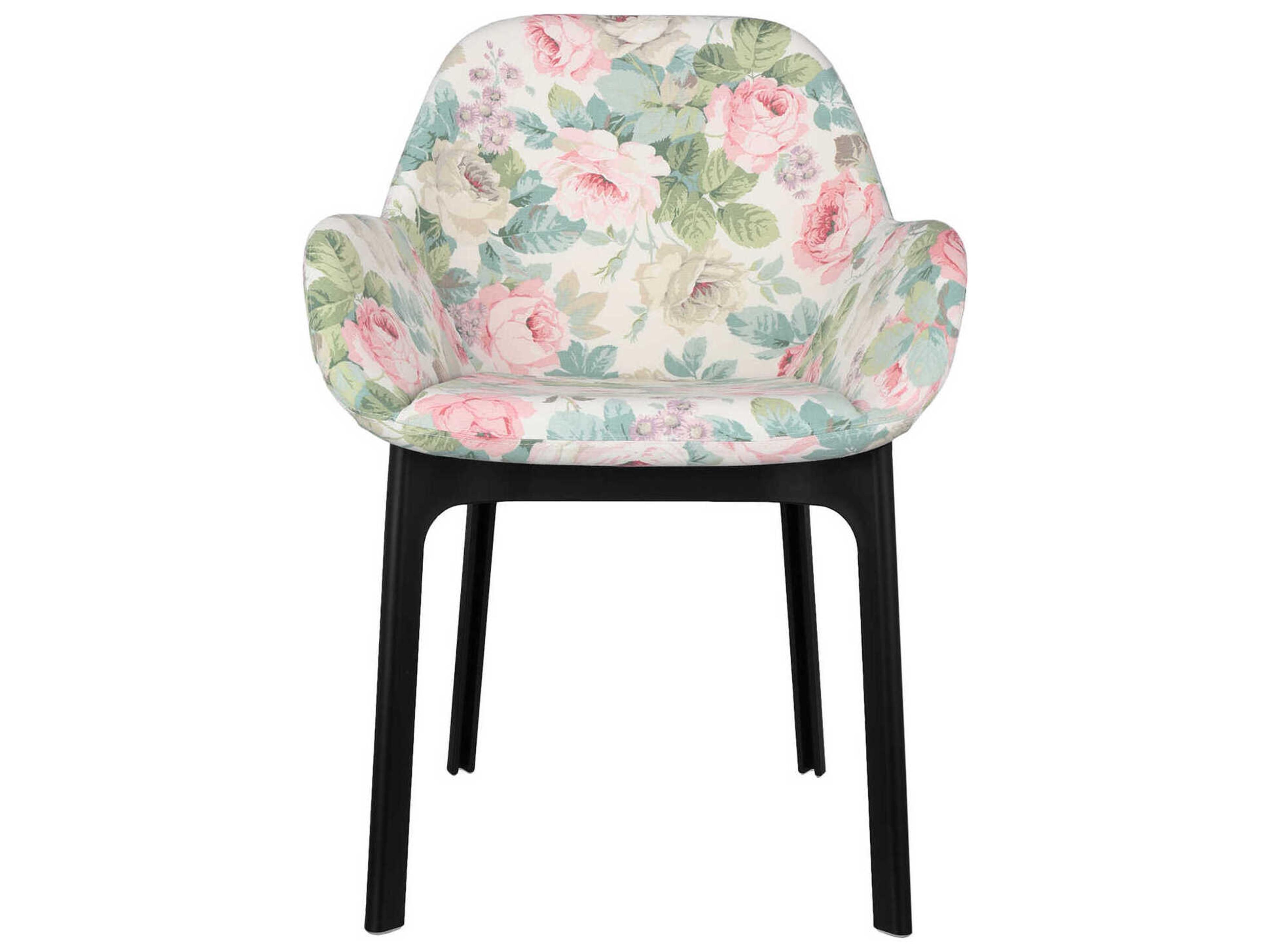 Kartell Clap Black Upholstered Arm Dining Chair