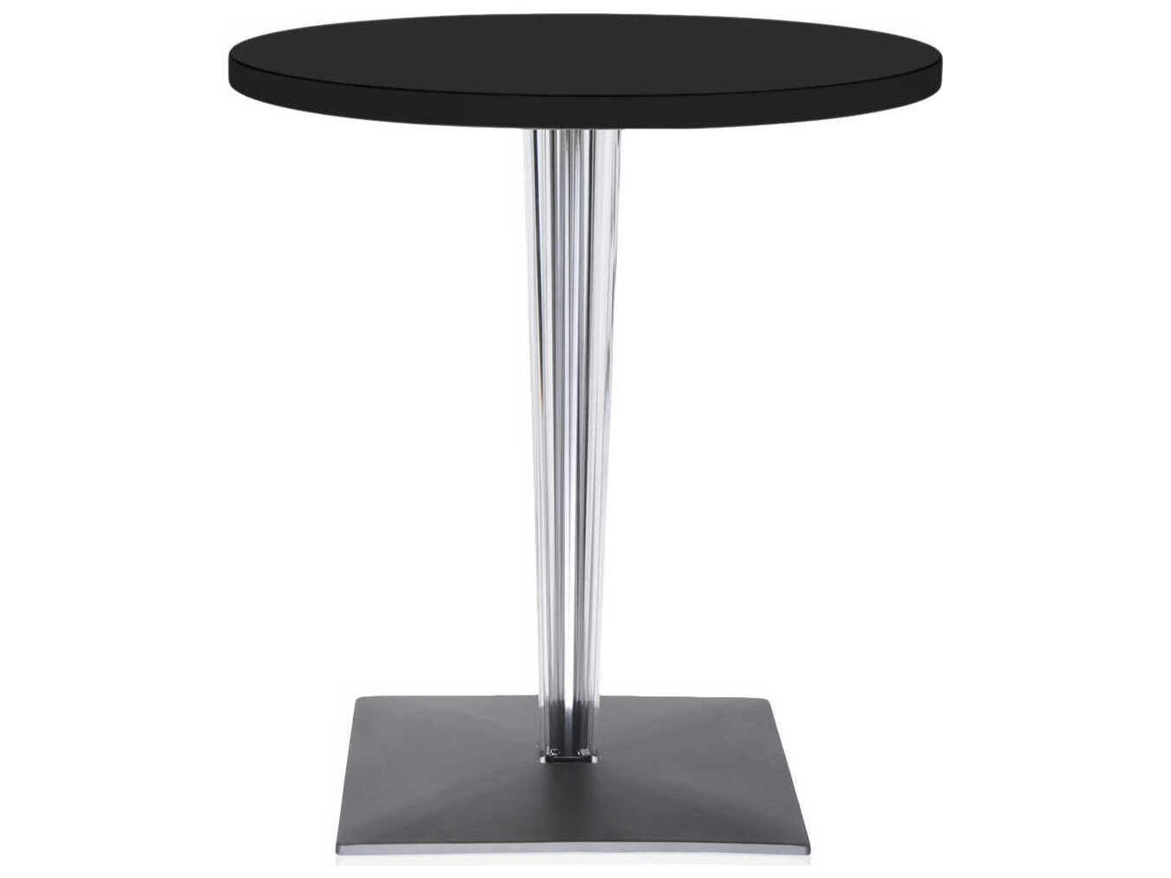 Toptop Round Plastic Black Dining Table